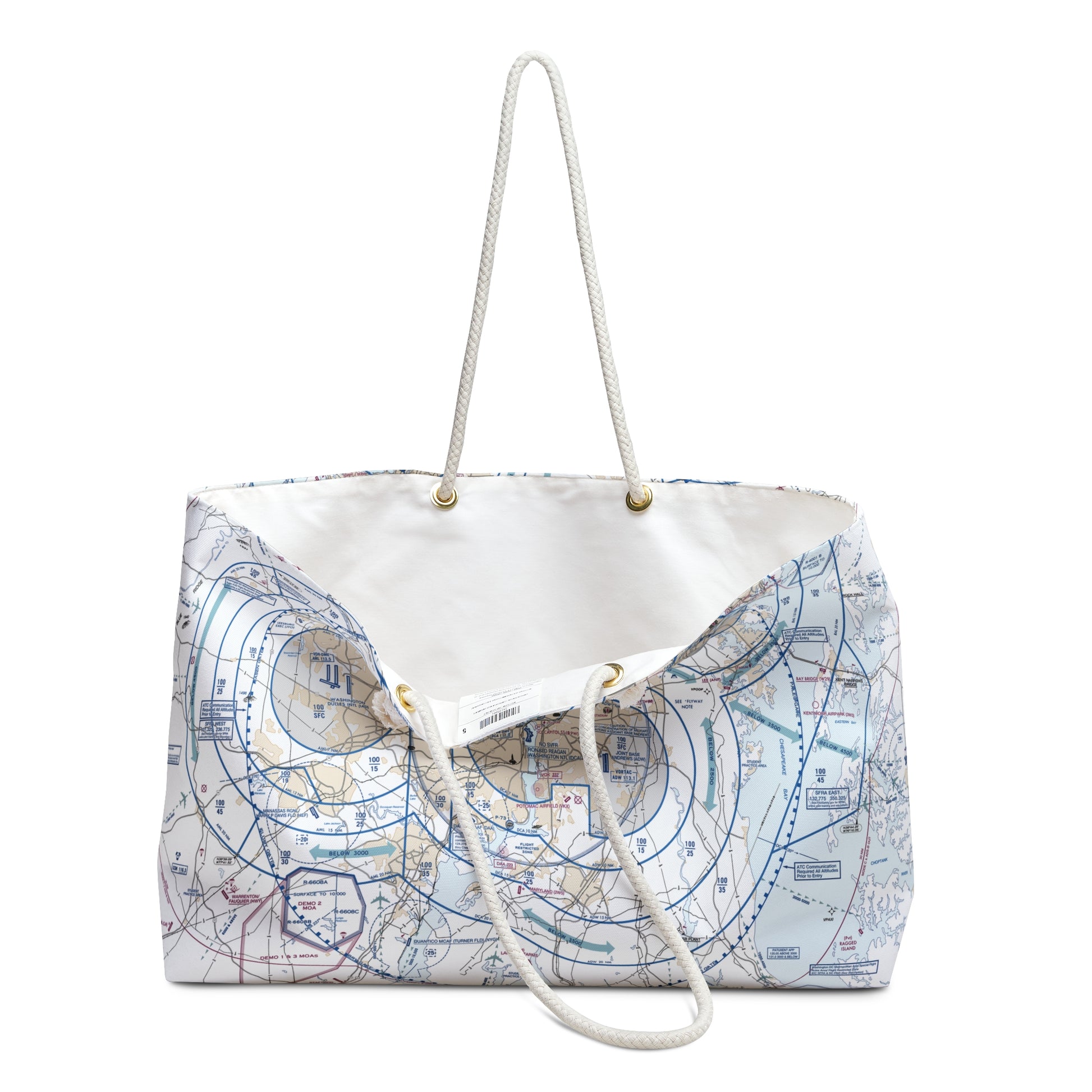 Aeronautical Chart weekender tote bag (KBWI Flyway Chart)