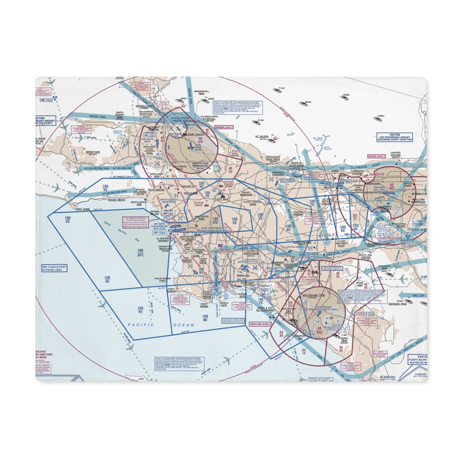 LAX Flyway Chart kitchen placemat