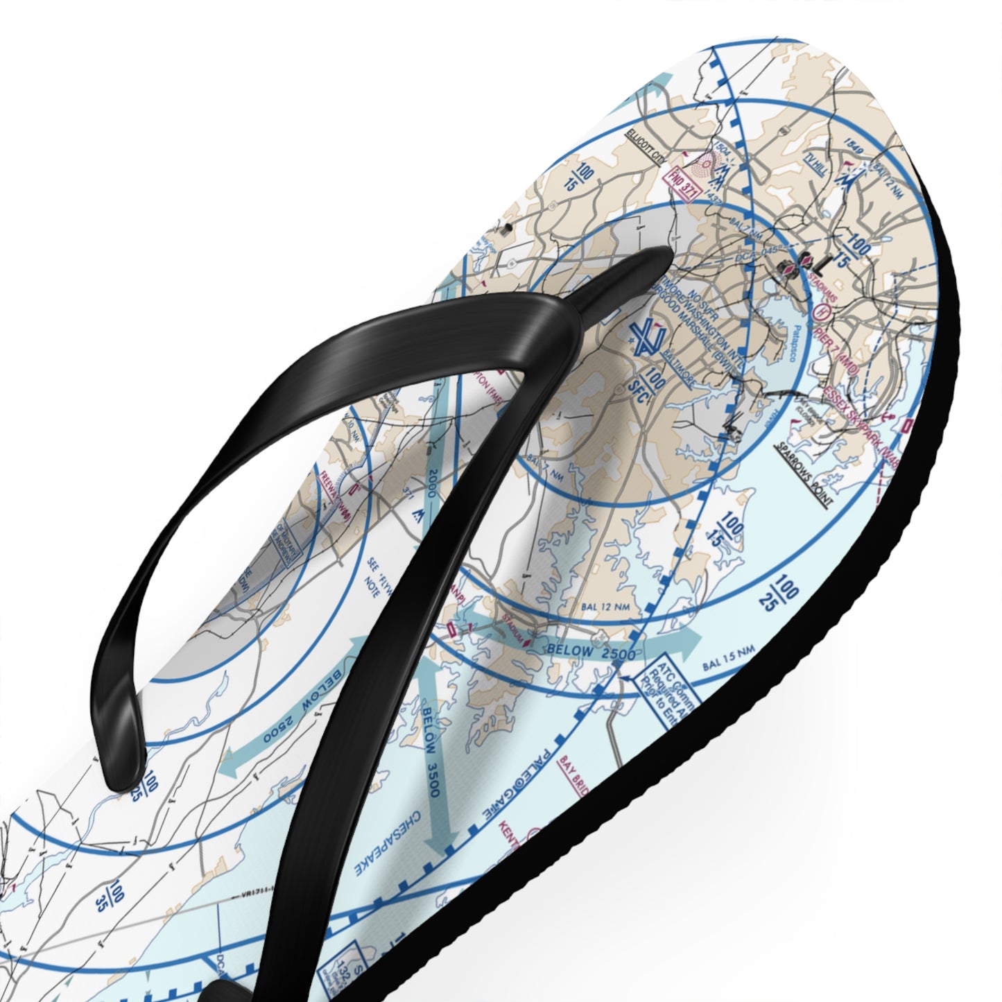 Aeronautical Chart Flip-Flops (BWI Flyway Chart)