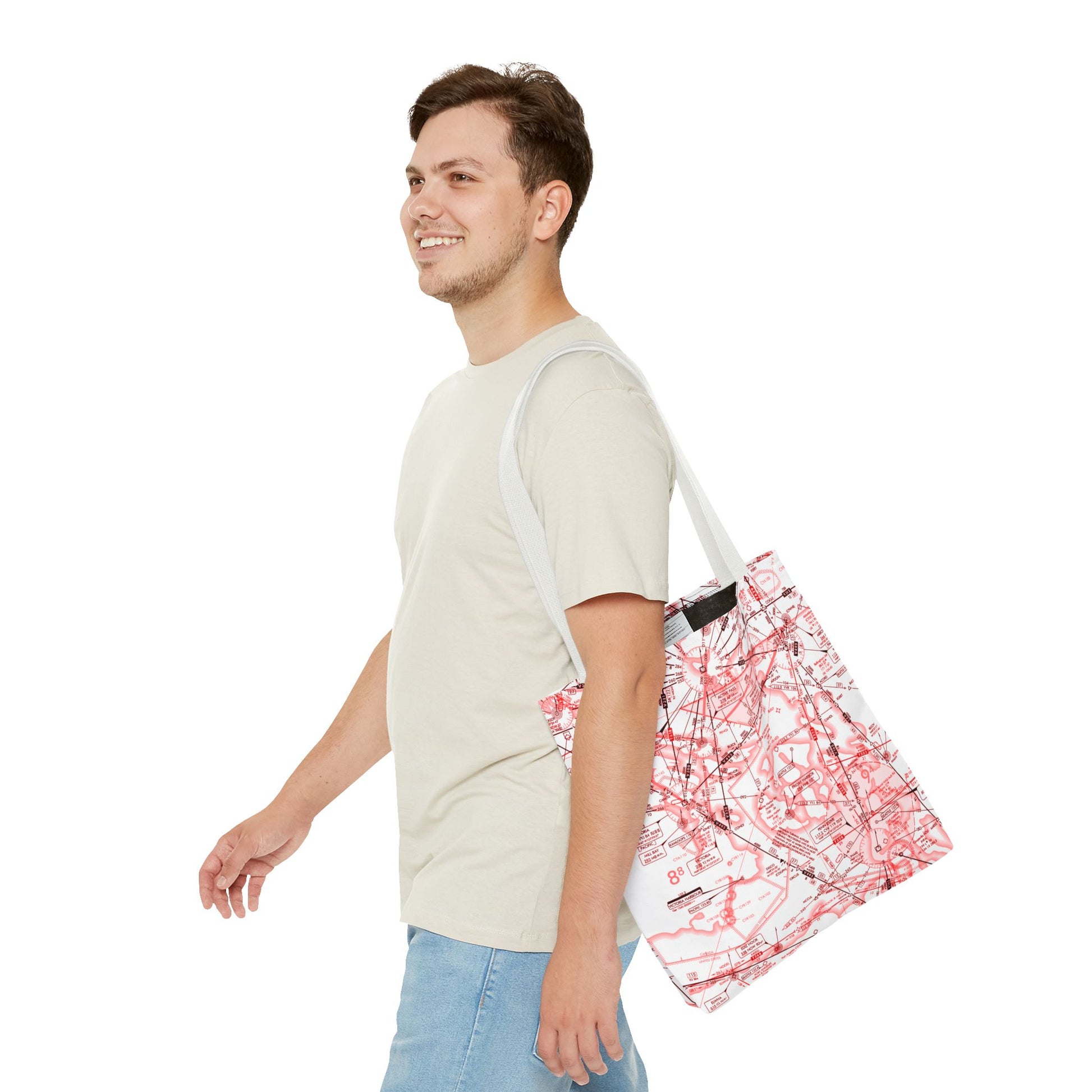 Enroute Low Altitude Chart tote bag (ELUS1/red&white)