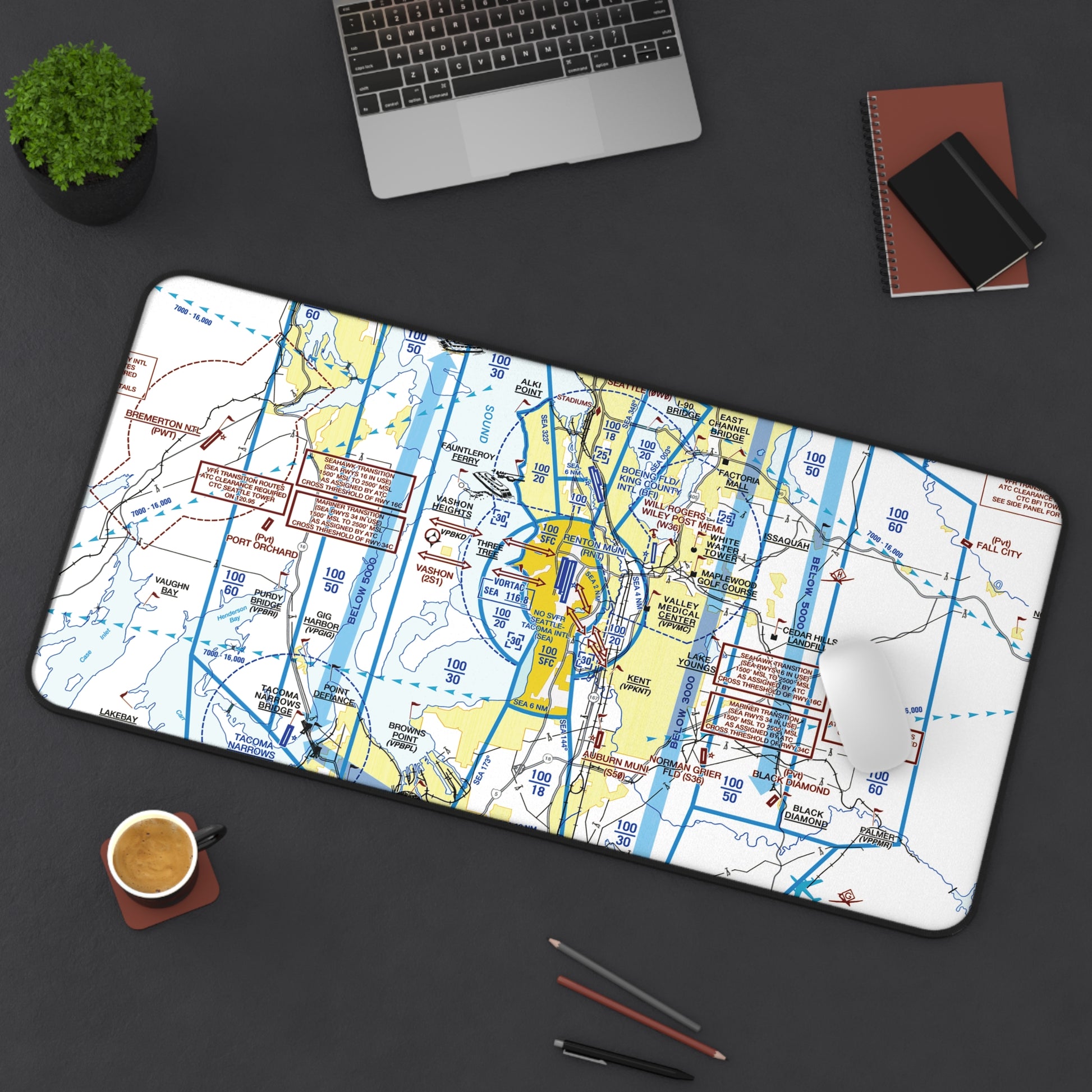 Seattle Flyway Chart desk mat