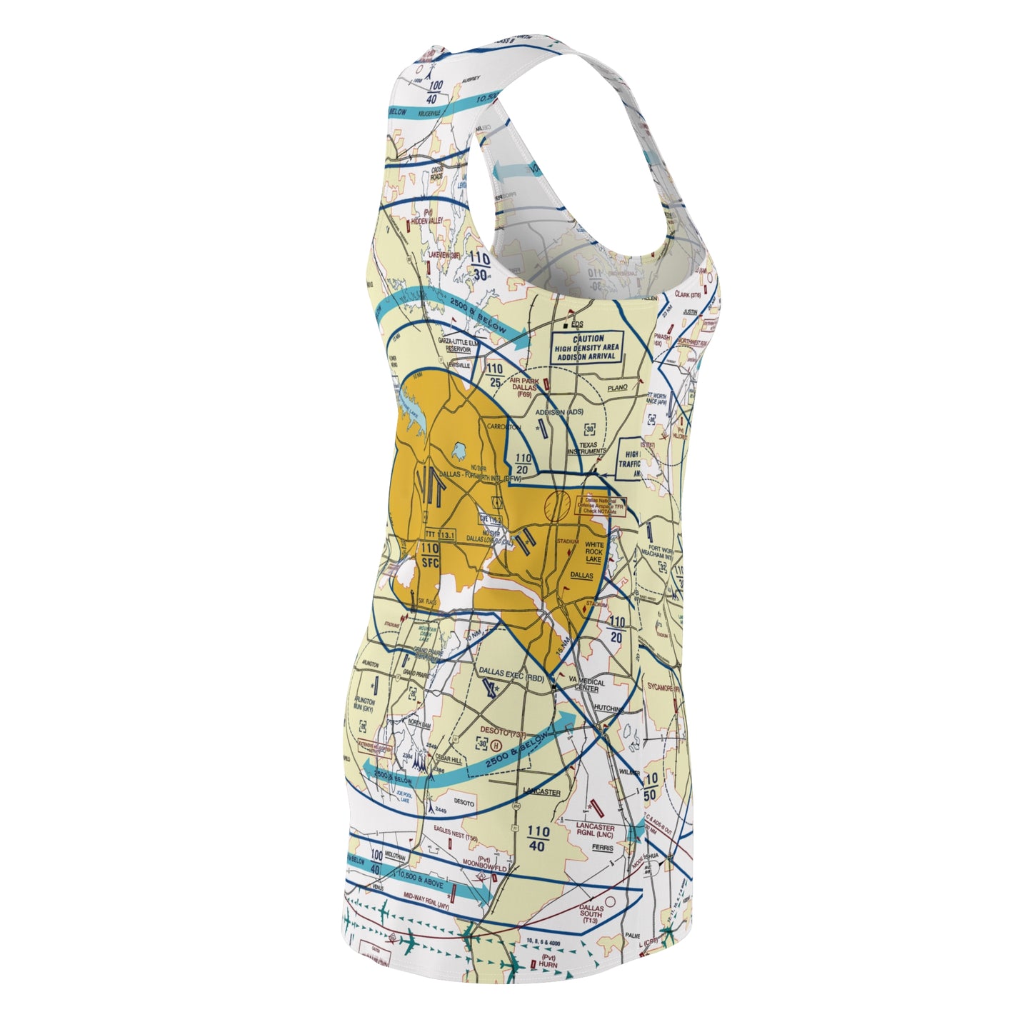 Dallas - Ft. Worth Flyway Chart racerback dress