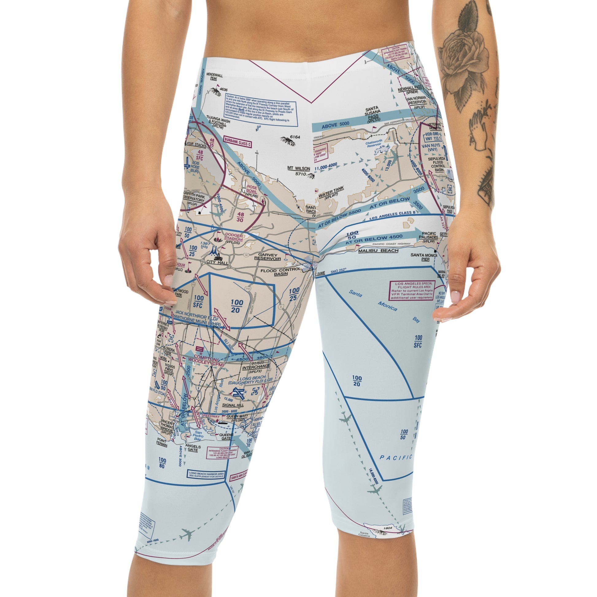 LAX Flyway Chart capri leggings