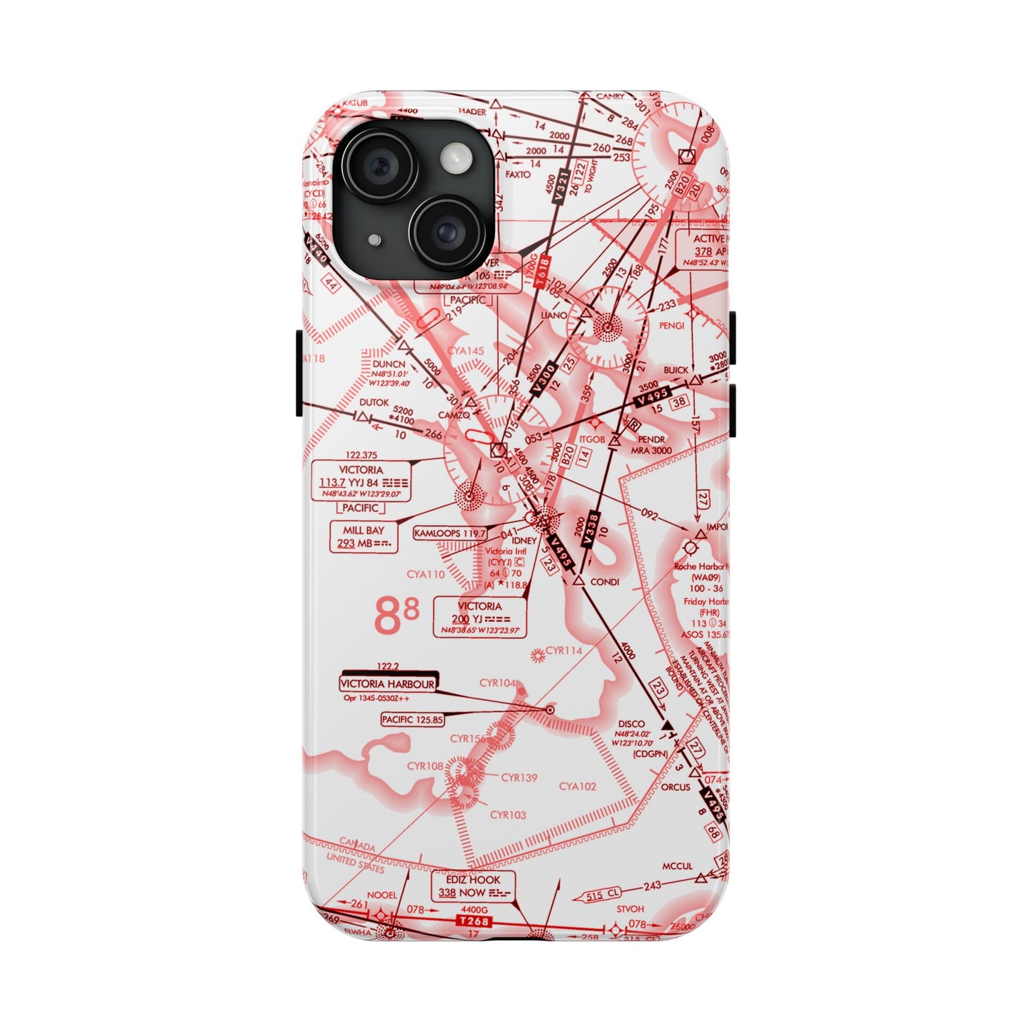 Enroute Low Altitude Chart (ELUS1) tough phone cases (red&white)