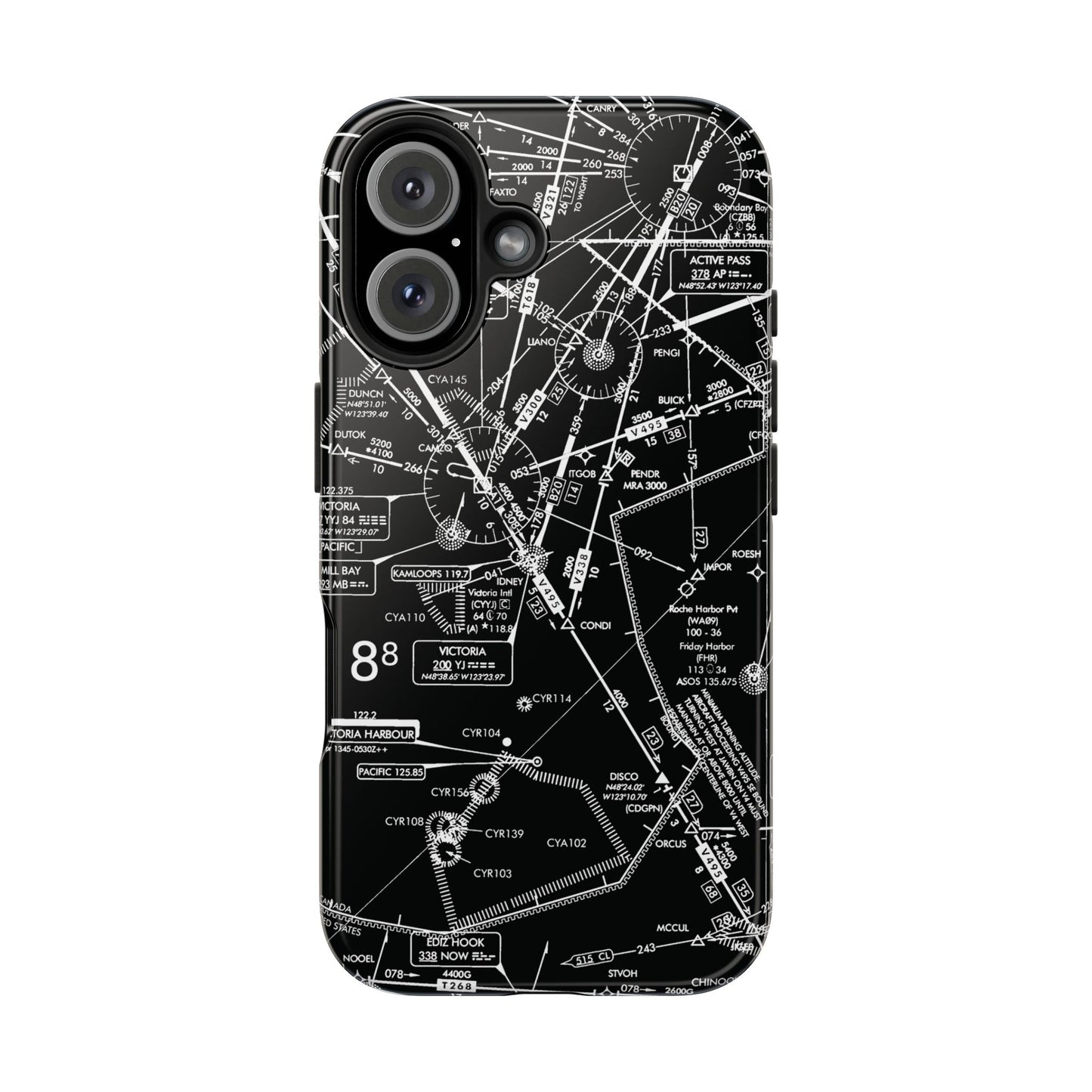Enroute Low Altitude Chart tough phone cases (ELUS1/b&w)