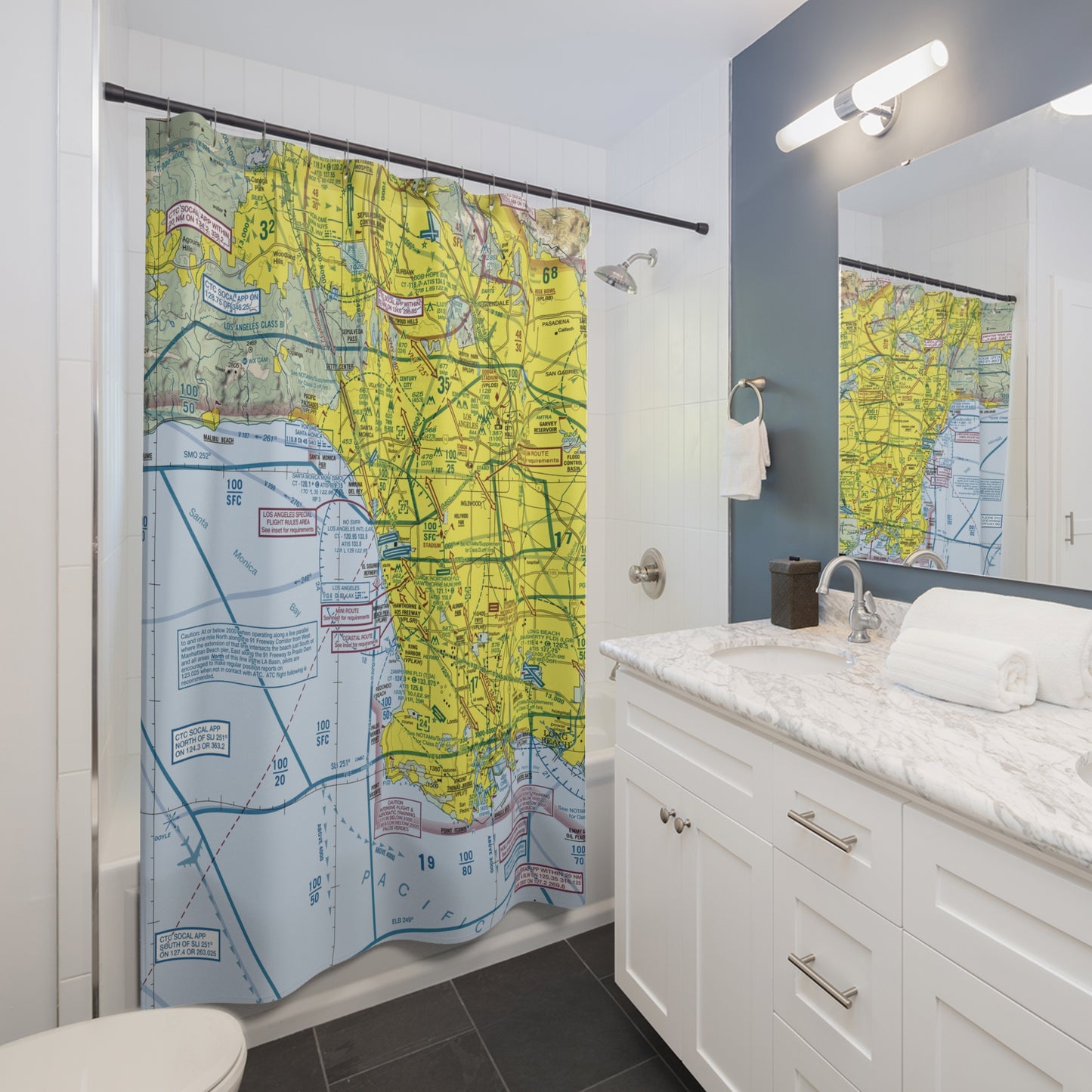 Aeronautical Chart shower curtain (KLAX/TAC)