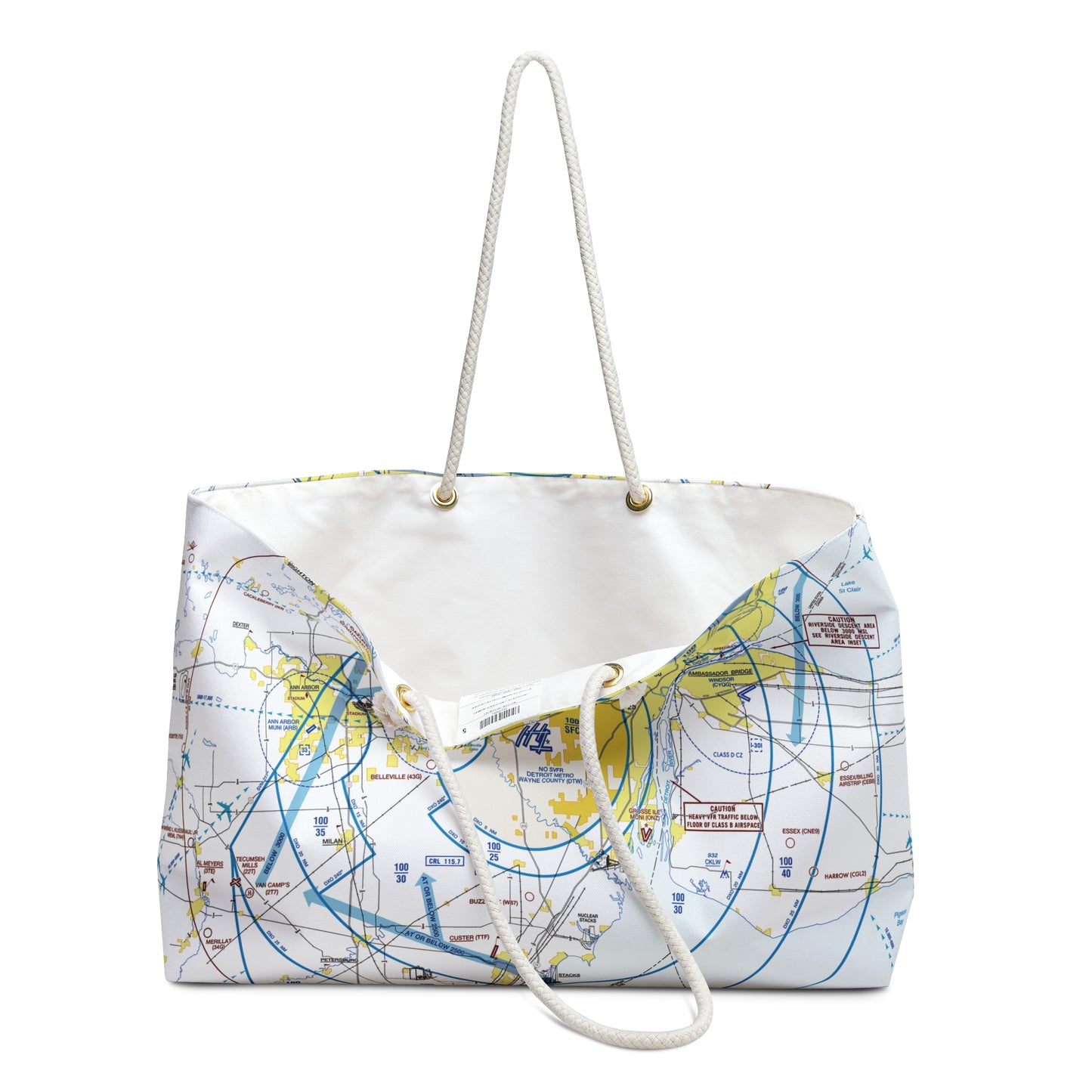 Aeronautical Chart weekender tote bag (KDTW Flyway Chart)