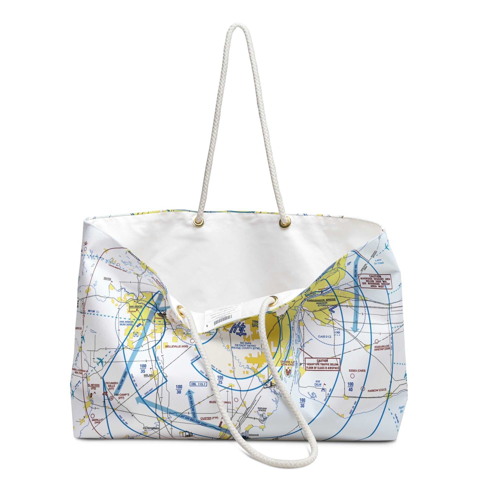 Aeronautical Chart weekender tote bag (KDTW Flyway Chart)