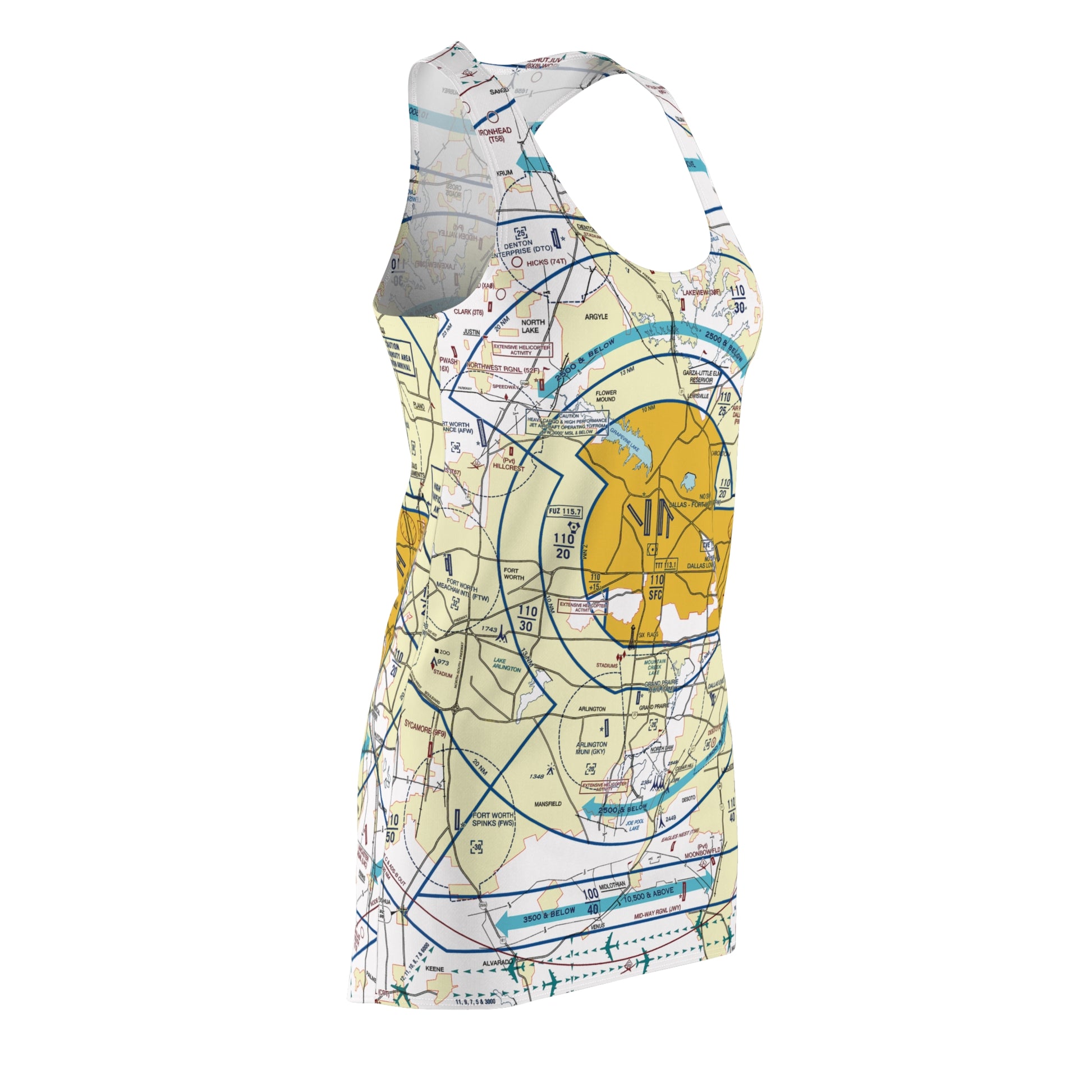 Dallas - Ft. Worth Flyway Chart racerback dress