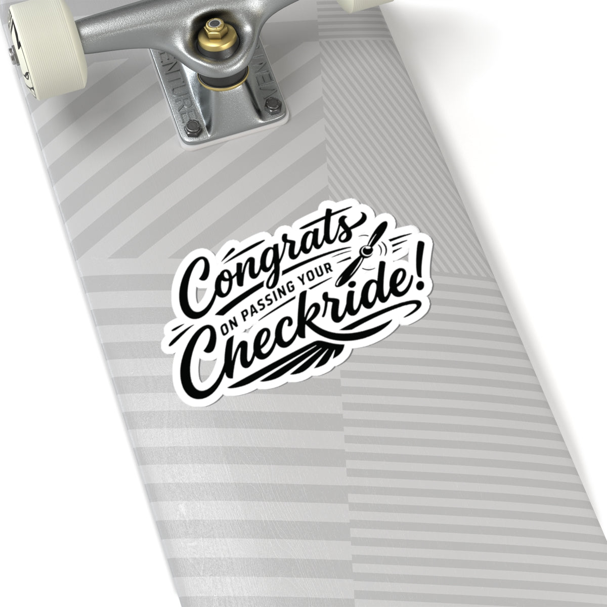Congrats on passing your checkride! (v4. black) sticker