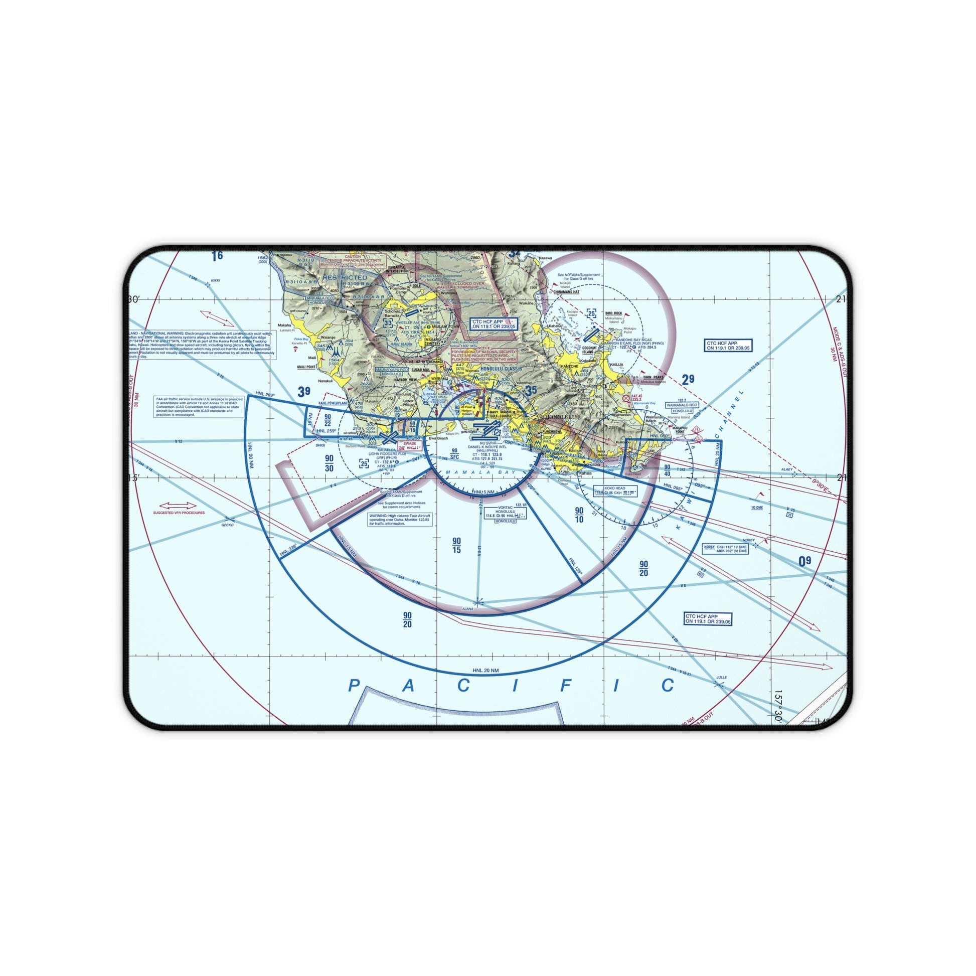 Honolulu Airport Sectional Chart desk mat