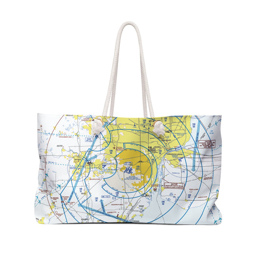 Aeronautical Chart weekender tote bag (KDTW Flyway Chart)