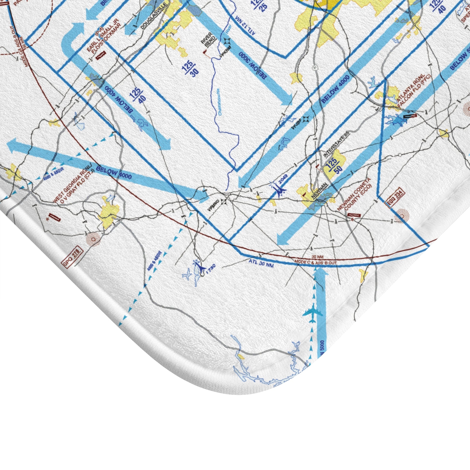 Atlanta Flyway Chart bath mat