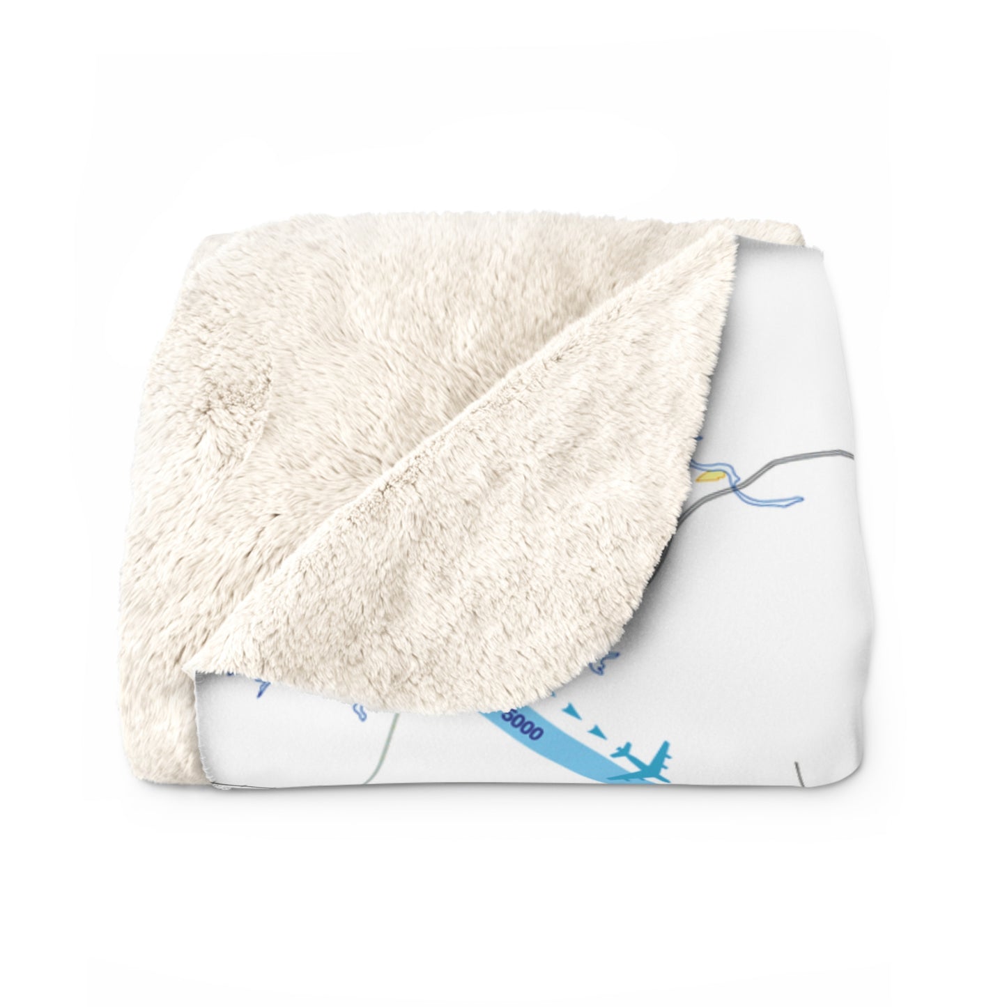 Atlanta Flyway Chart sherpa fleece blanket