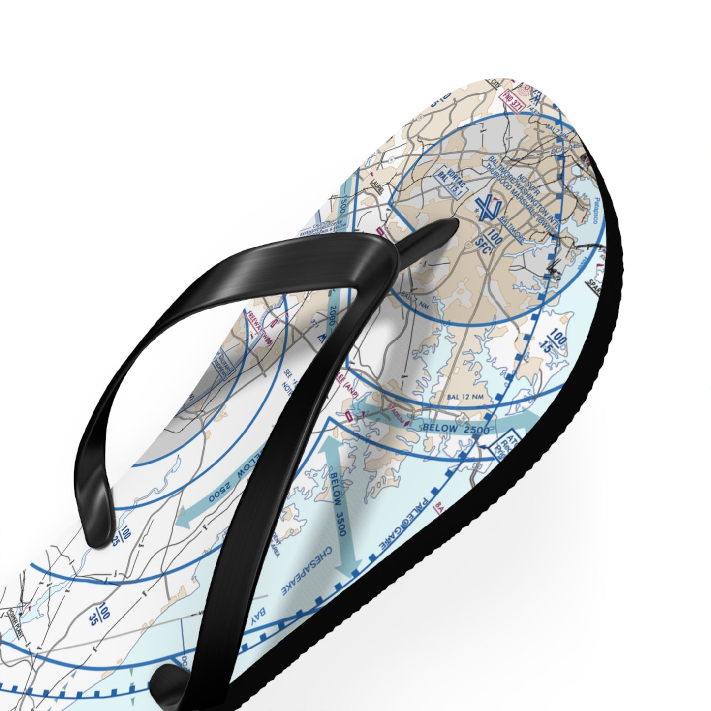 Aeronautical Chart Flip-Flops (BWI Flyway Chart)