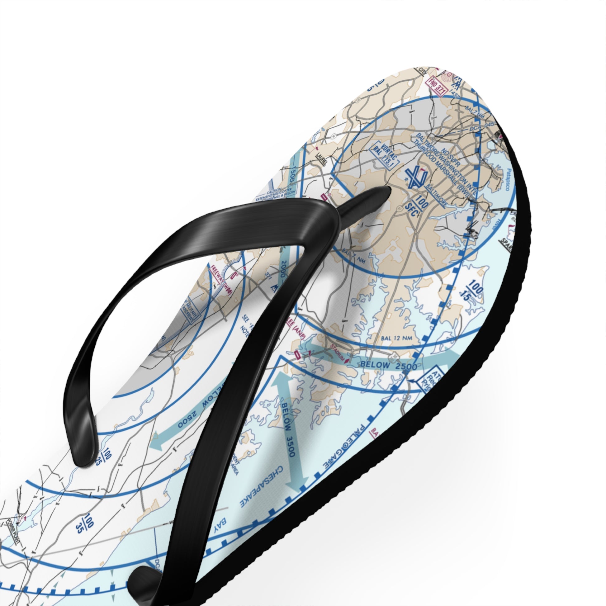 Aeronautical Chart Flip-Flops (BWI Flyway Chart)