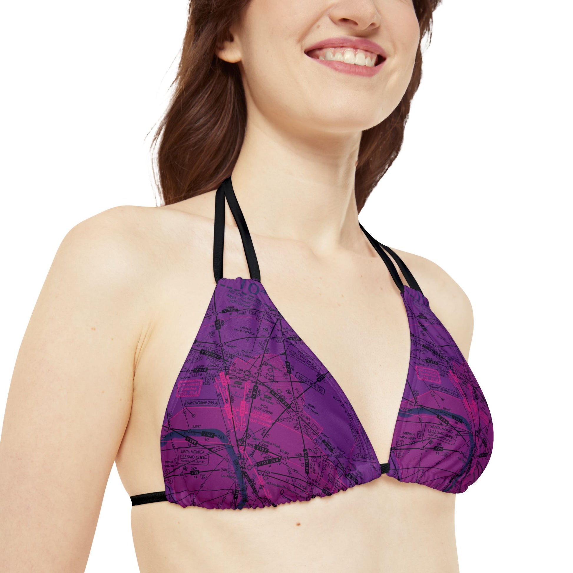 Enroute Low Altitude (ELUS3) Chart strappy bikini set (purple)