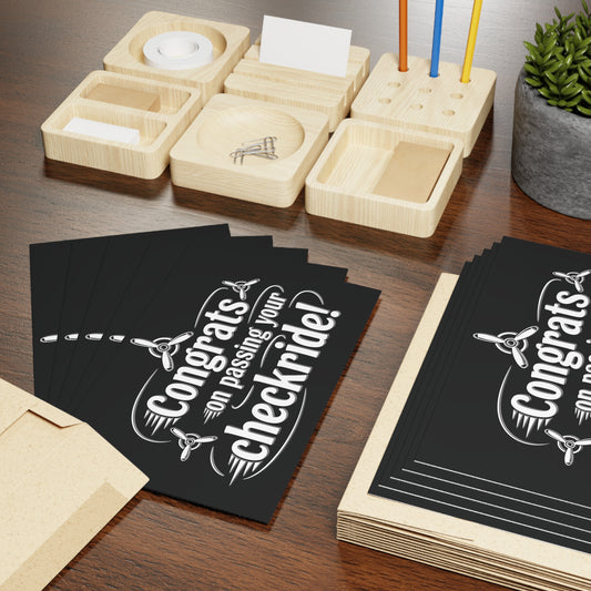 Congrats on passing your checkride! pack of 10 greeting cards (v3. white)