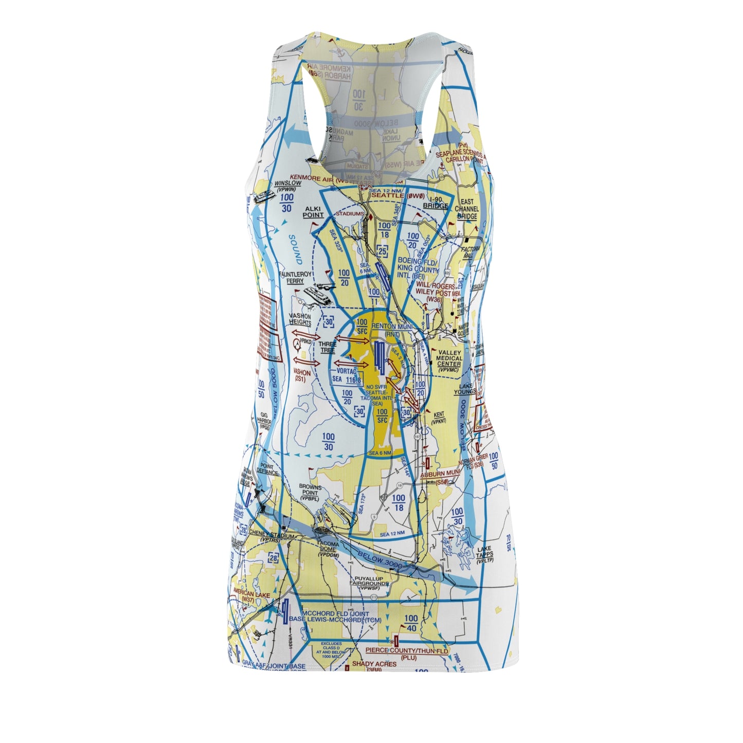 Seattle Flyway Chart racerback dress