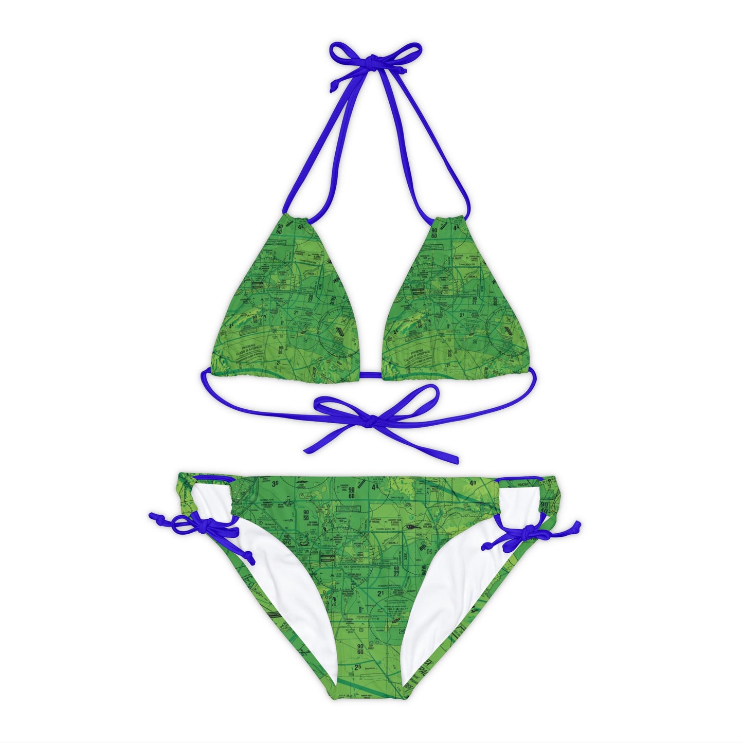 Phoenix TAC Chart strappy bikini set (green)