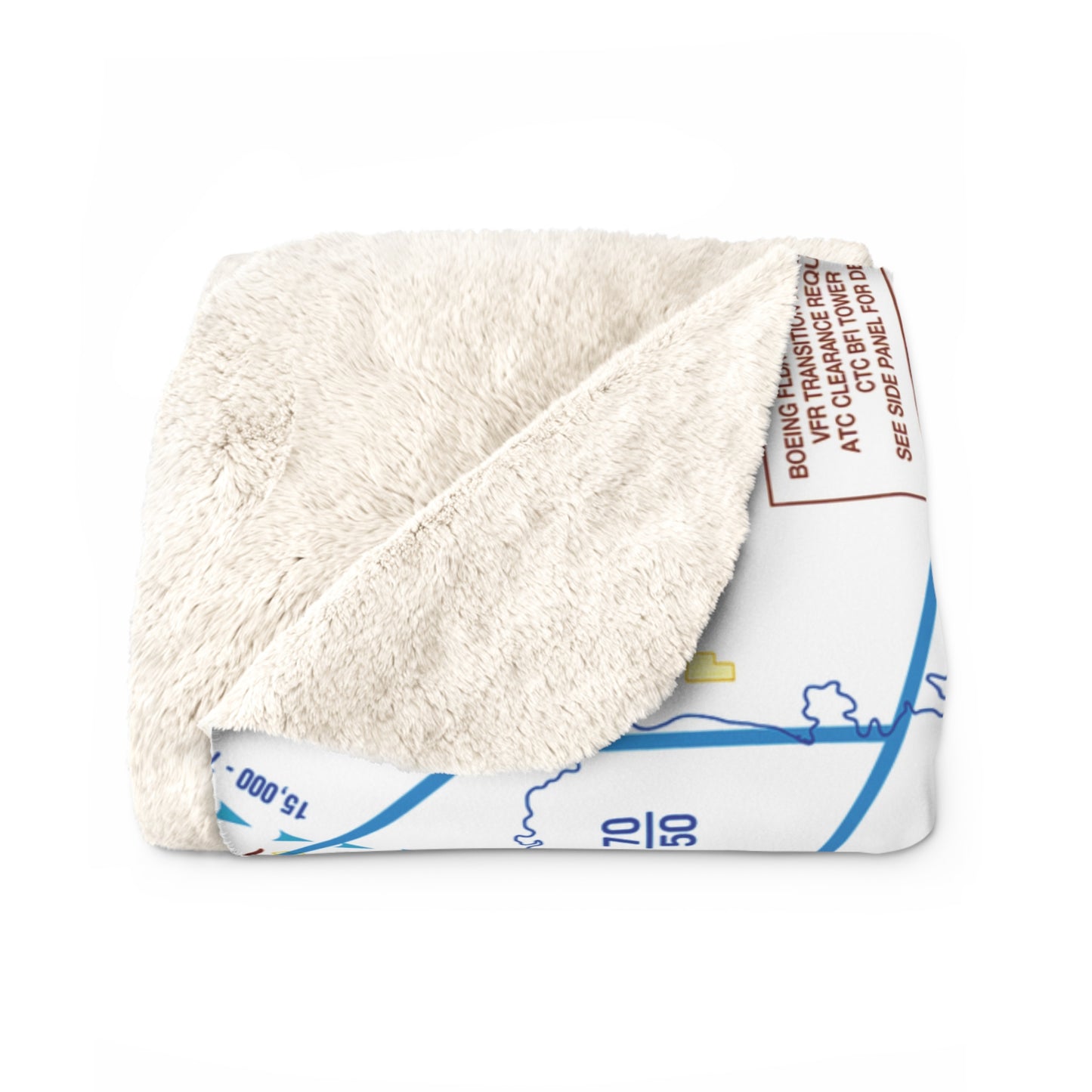 Seattle Flyway Chart sherpa fleece blanket