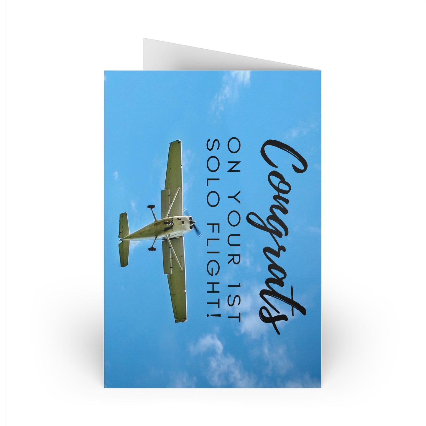 Congrats on your 1st Solo Flight! pack of 10 greeting cards (Cessna)