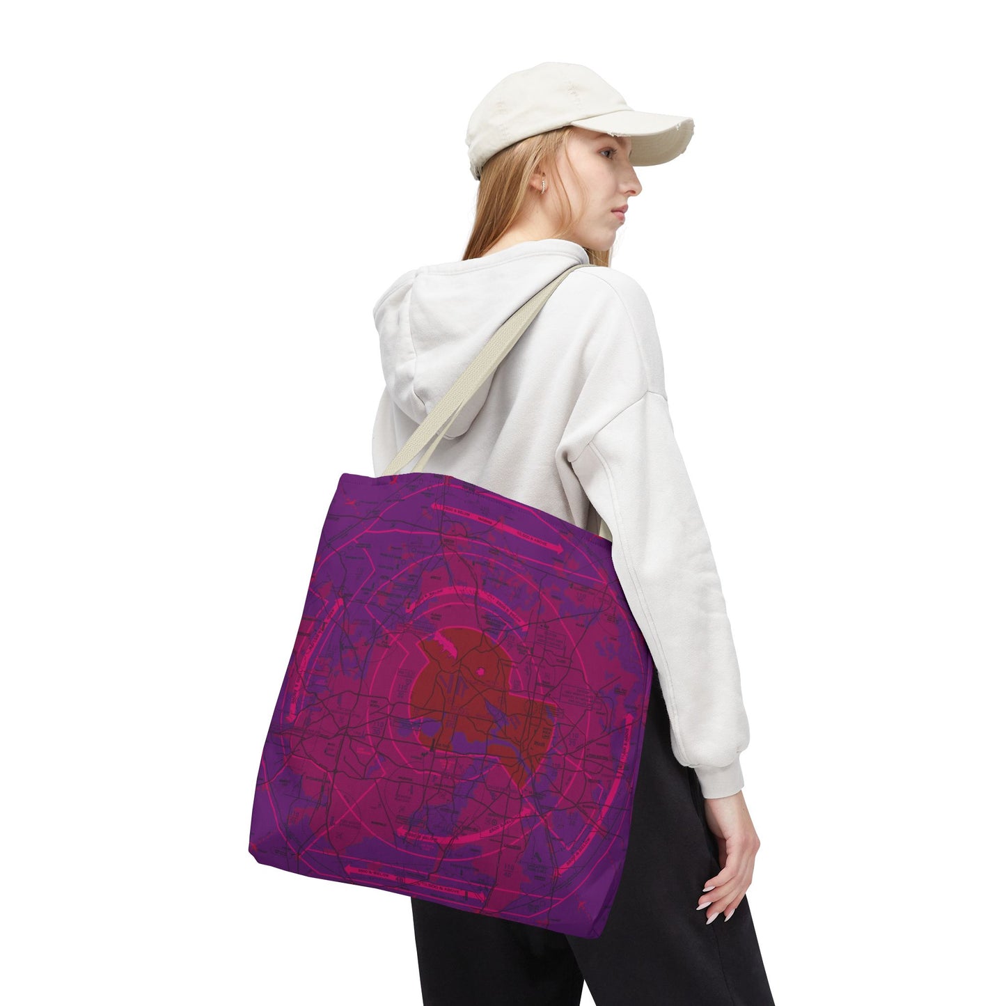 Dallas - Ft. Worth Flyway Chart tote bag (purple)