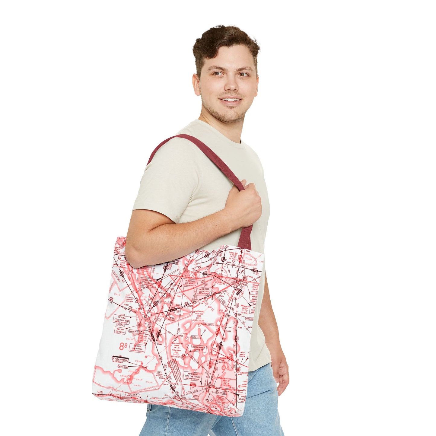 Enroute Low Altitude Chart tote bag (ELUS1/red&white)
