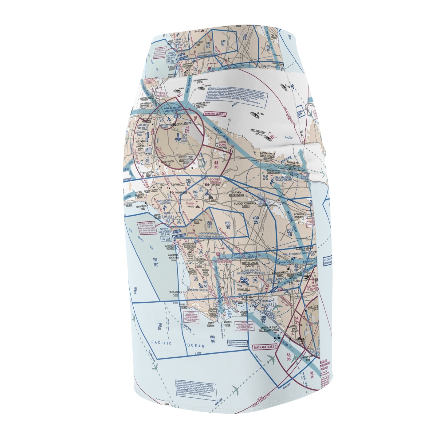 LAX Flyway Chart women's pencil skirt