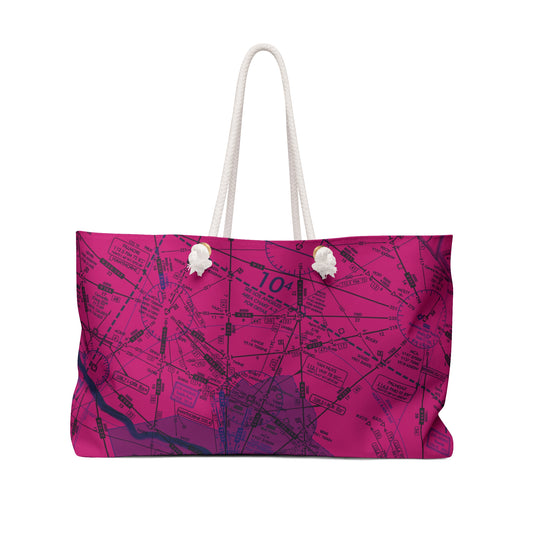 Aeronautical Chart weekender tote bag (ELUS3/pink)