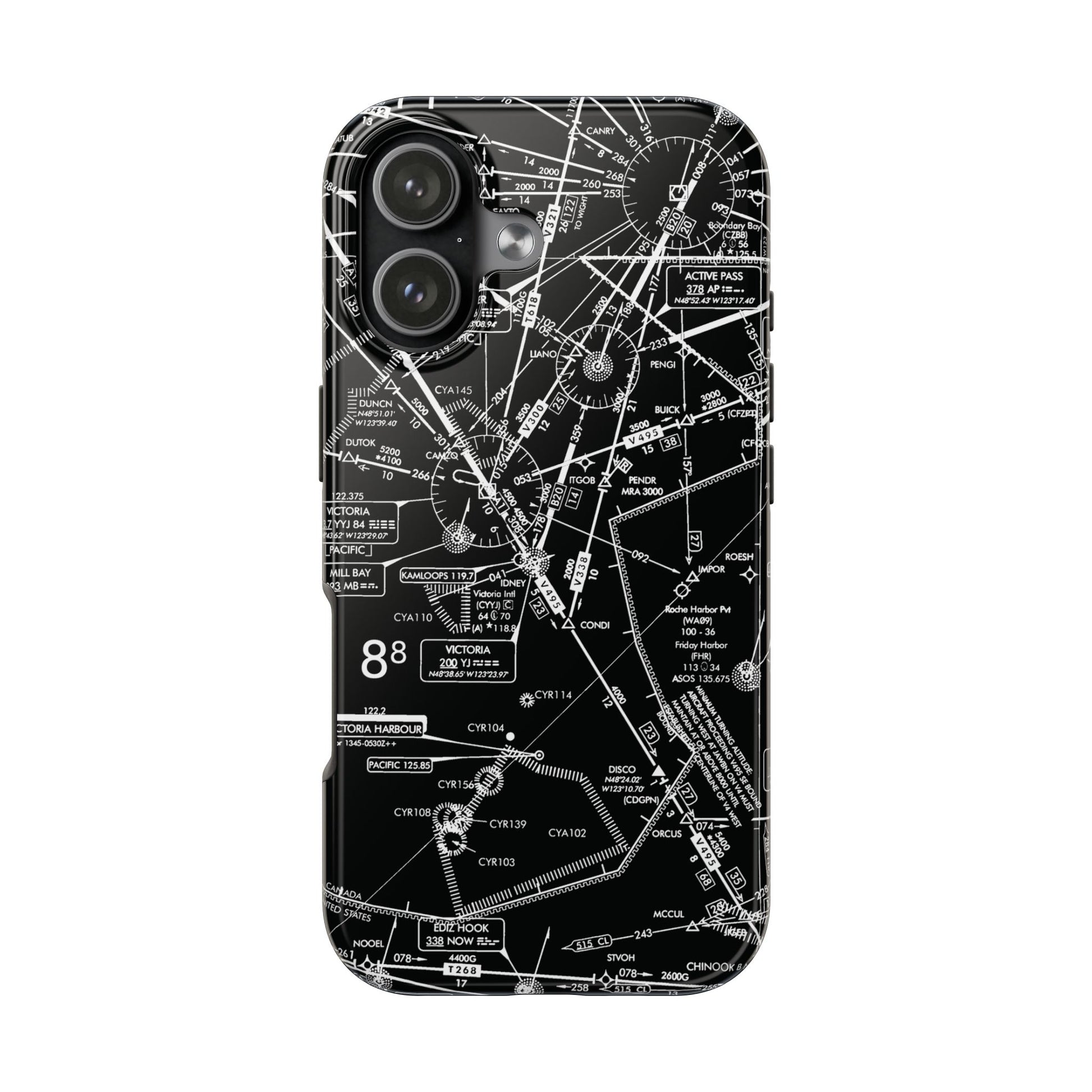 Enroute Low Altitude Chart tough phone cases (ELUS1/b&w)