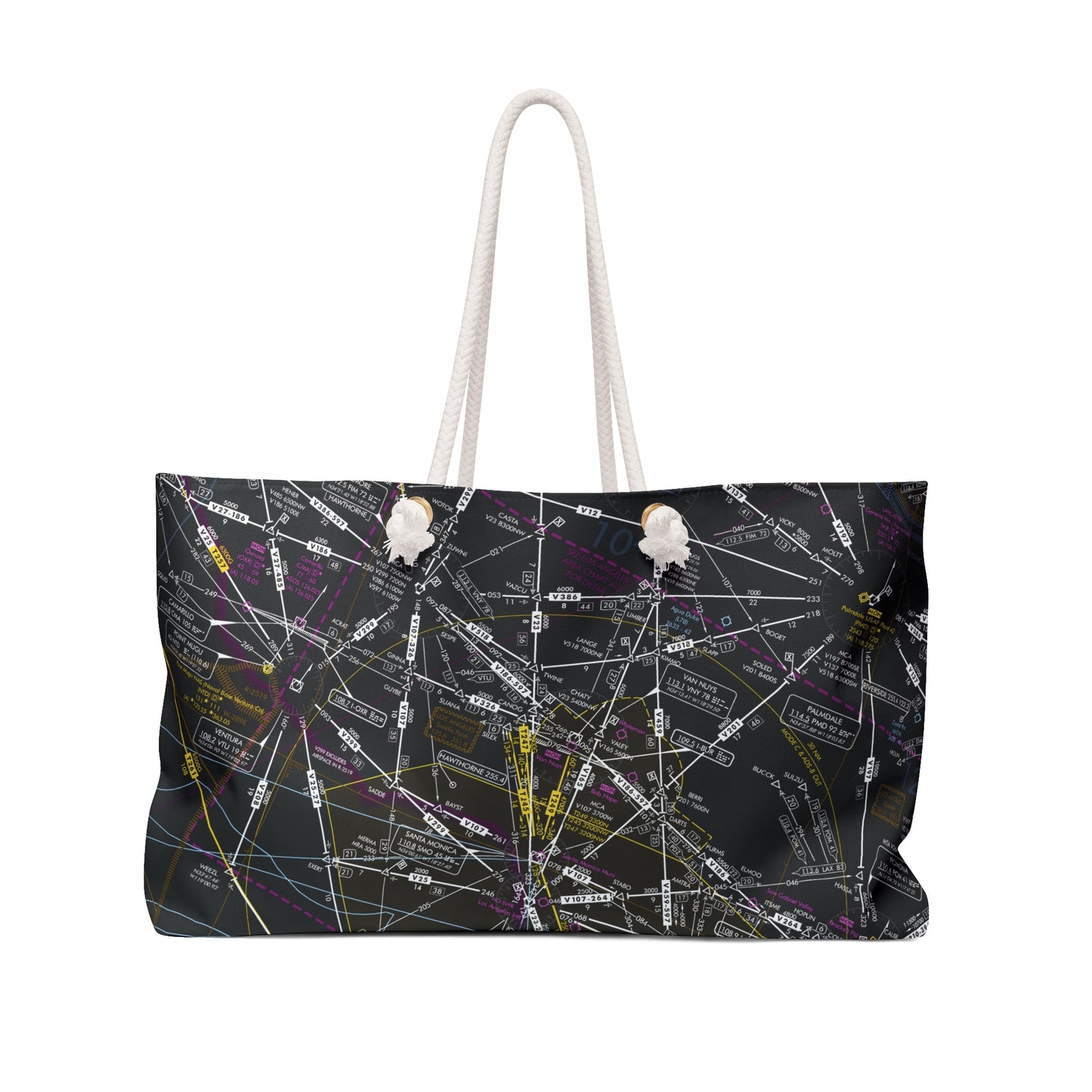 Aeronautical Chart weekender tote bag (ELUS3/invert)