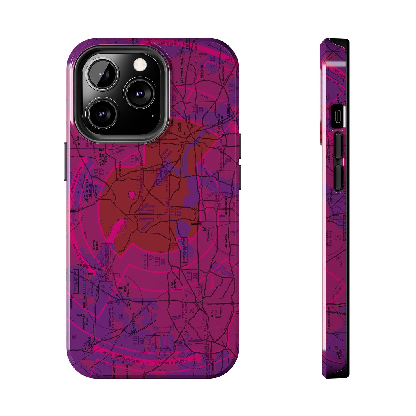 Dallas Fort Worth Flyway Chart tough phone cases (purple)