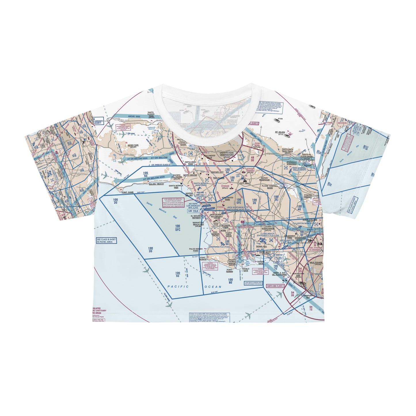 Los Angeles Flyway Chart crop tee