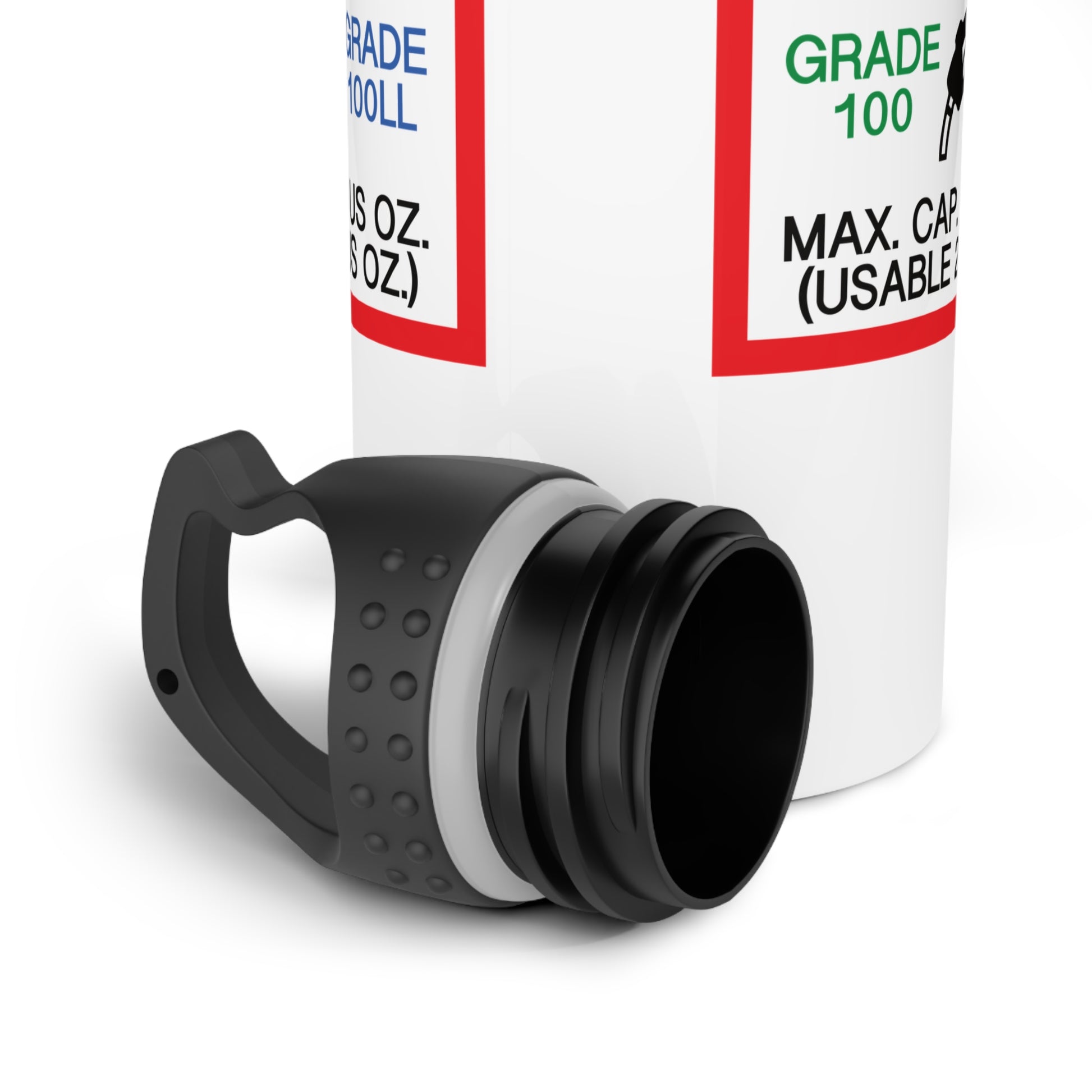 AVGAS / 100LL fuel only 20 oz. stainless steel water bottle