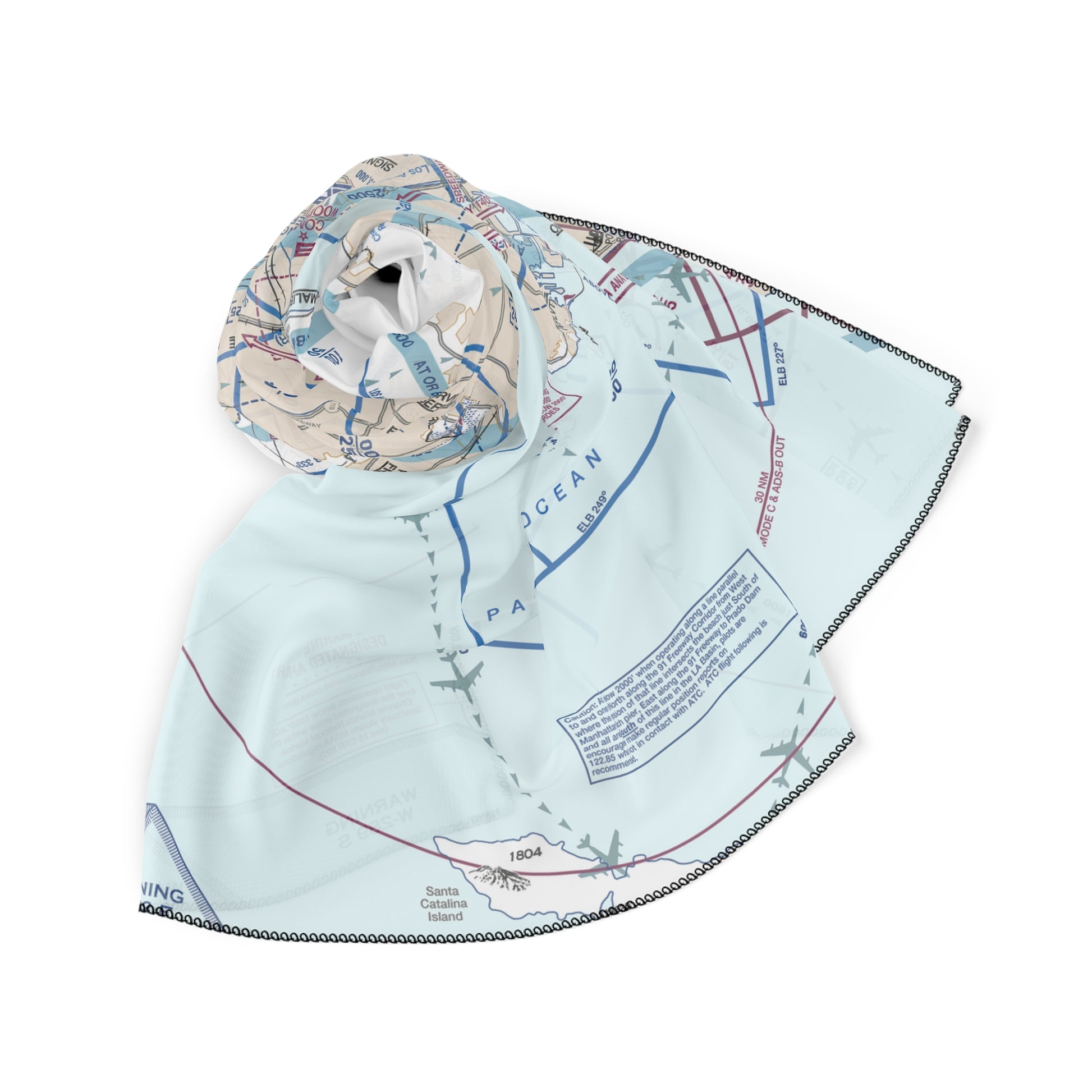 Los Angeles Flyway Chart poly scarf