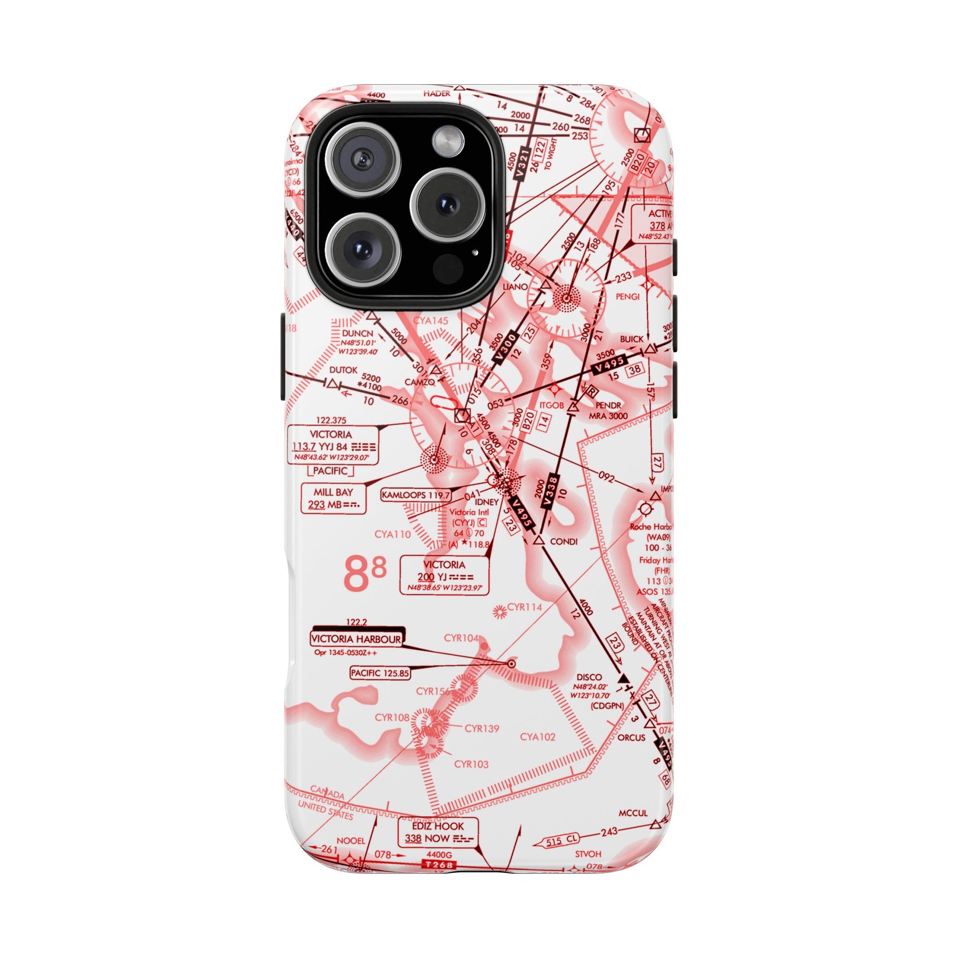 Enroute Low Altitude Chart (ELUS1) tough phone cases (red&white)