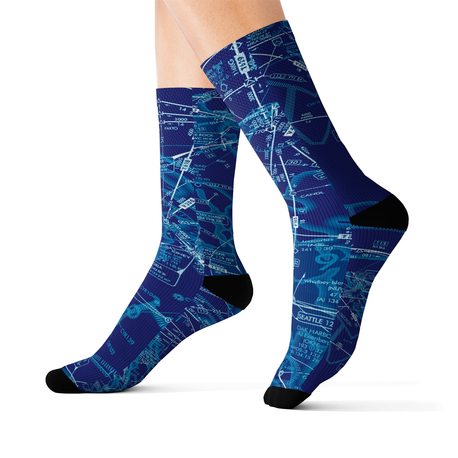 Aeronautical Chart socks (ELUS1/blue)