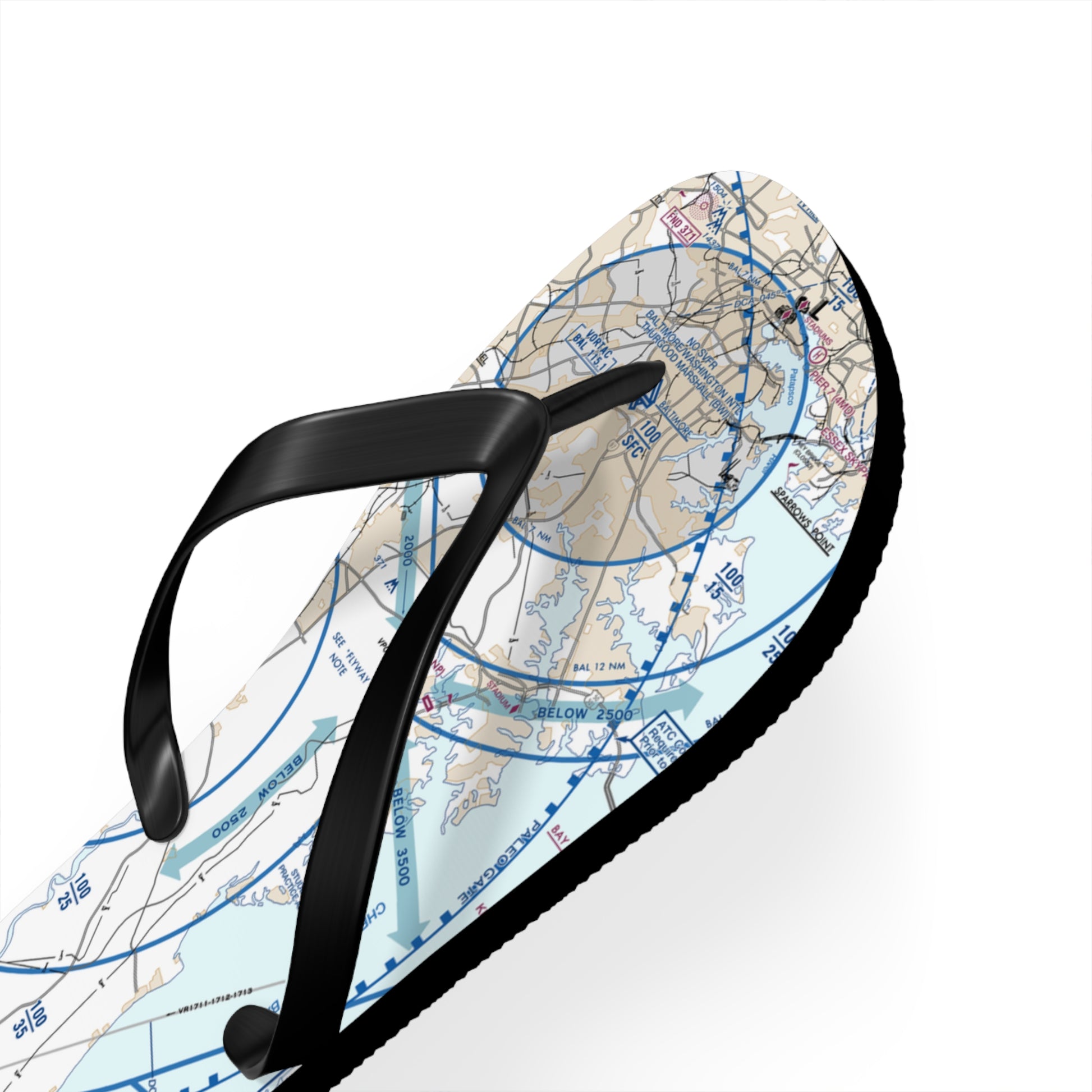 Aeronautical Chart Flip-Flops (BWI Flyway Chart)