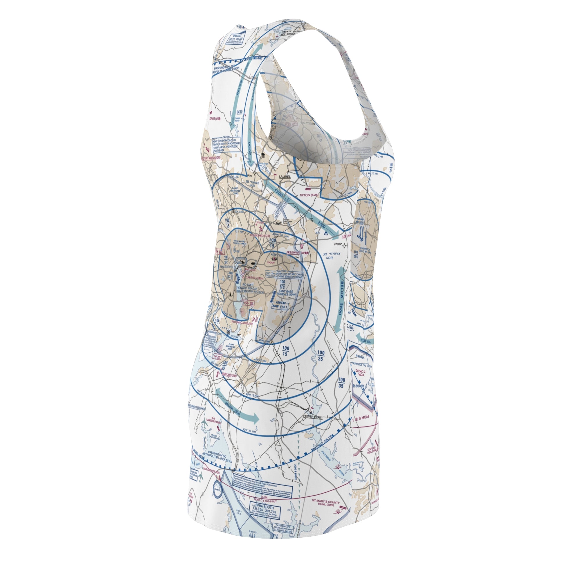 Baltimore-Washington Flyway Chart racerback dress