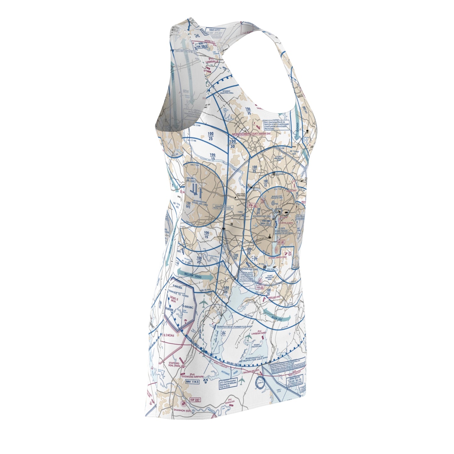 Baltimore-Washington Flyway Chart racerback dress
