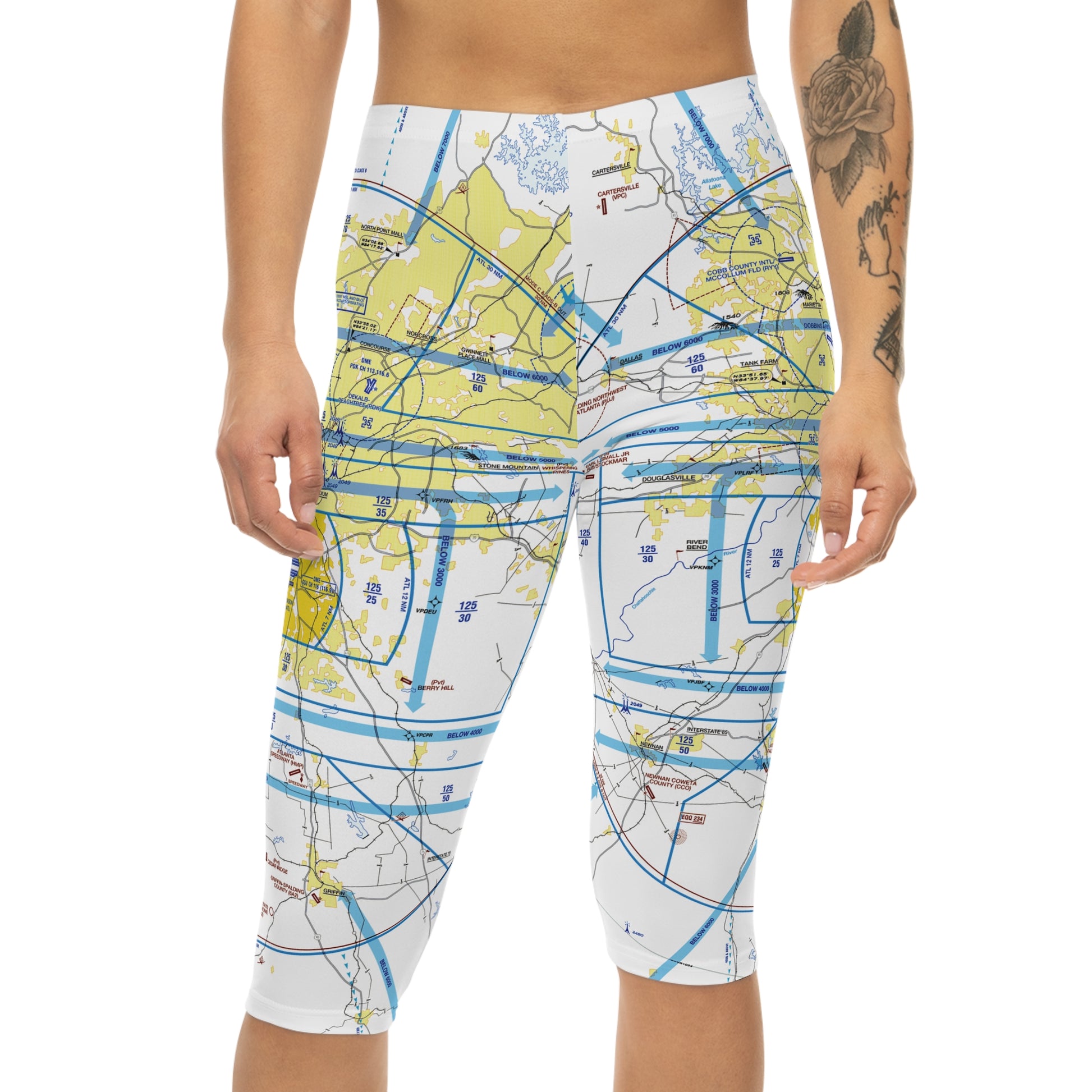 Atlanta Flyway Chart capri leggings