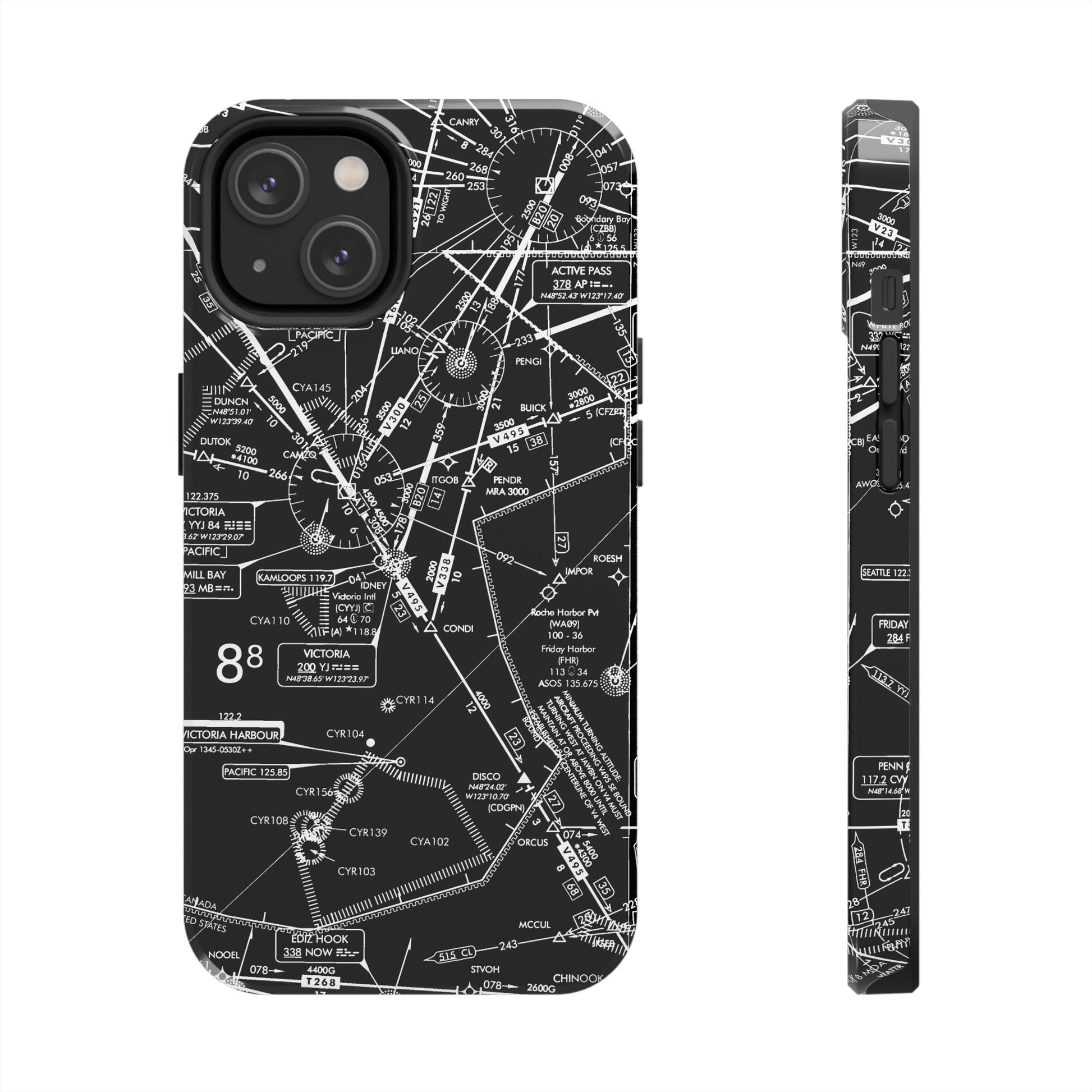 Enroute Low Altitude Chart tough phone cases (ELUS1/b&w)
