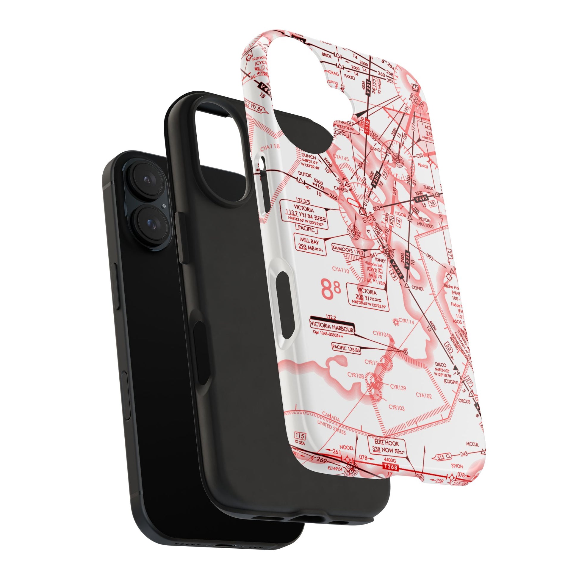 Enroute Low Altitude Chart (ELUS1) tough phone cases (red&white)