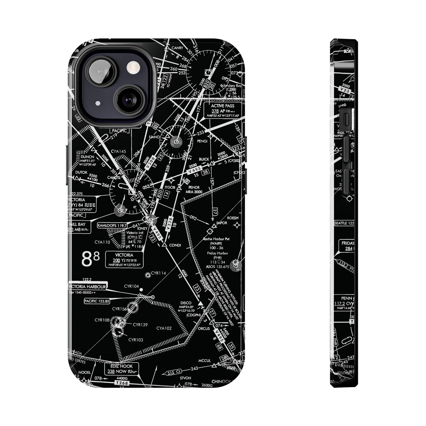 Enroute Low Altitude Chart tough phone cases (ELUS1/b&w)