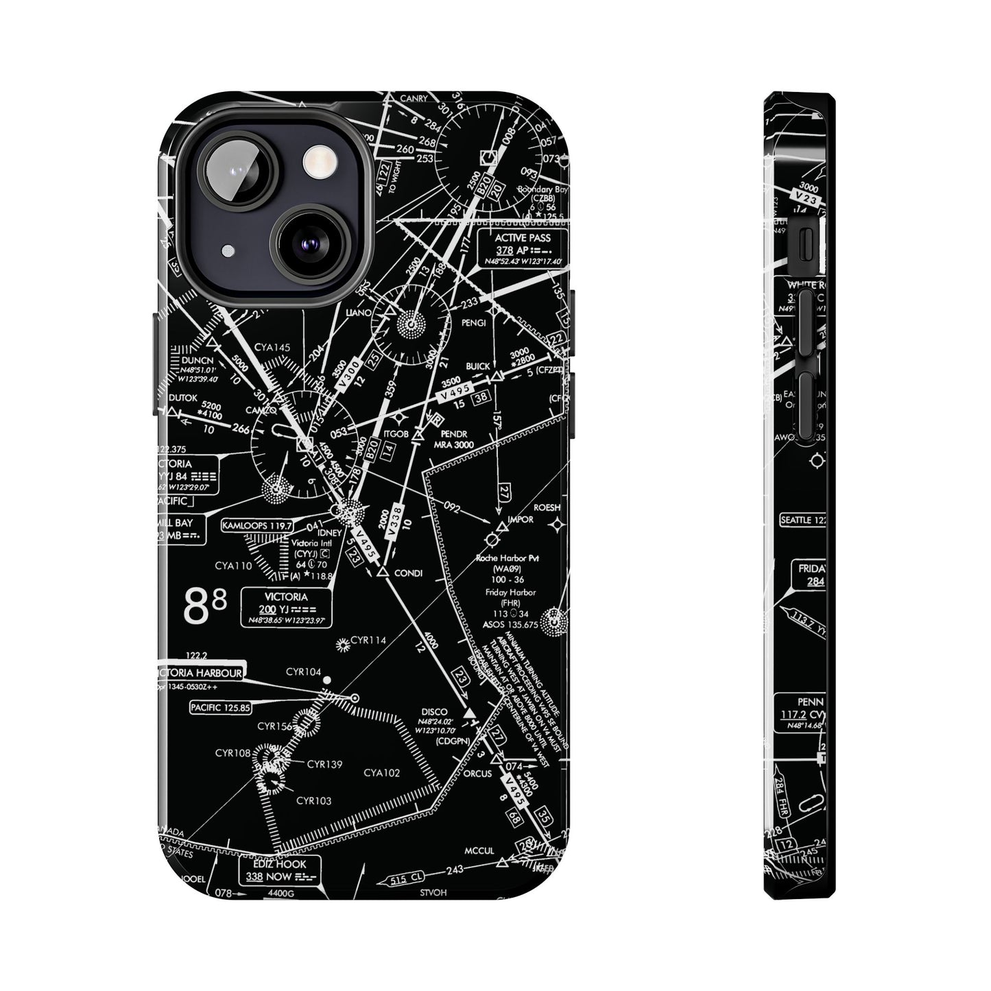 Enroute Low Altitude Chart tough phone cases (ELUS1/b&w)