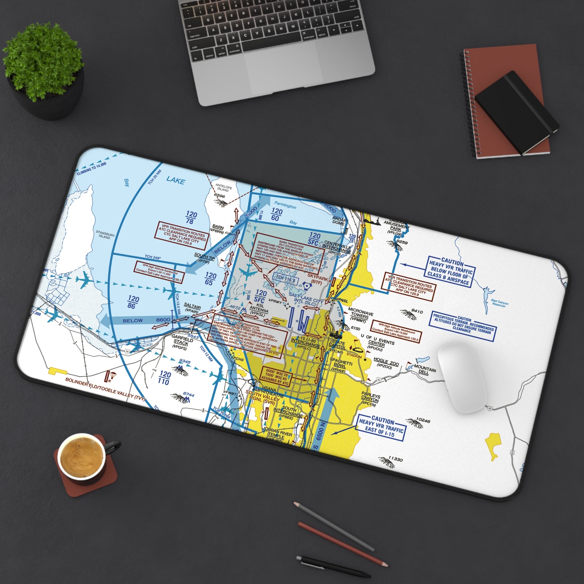 Salt Lake City Flyway Chart desk mat