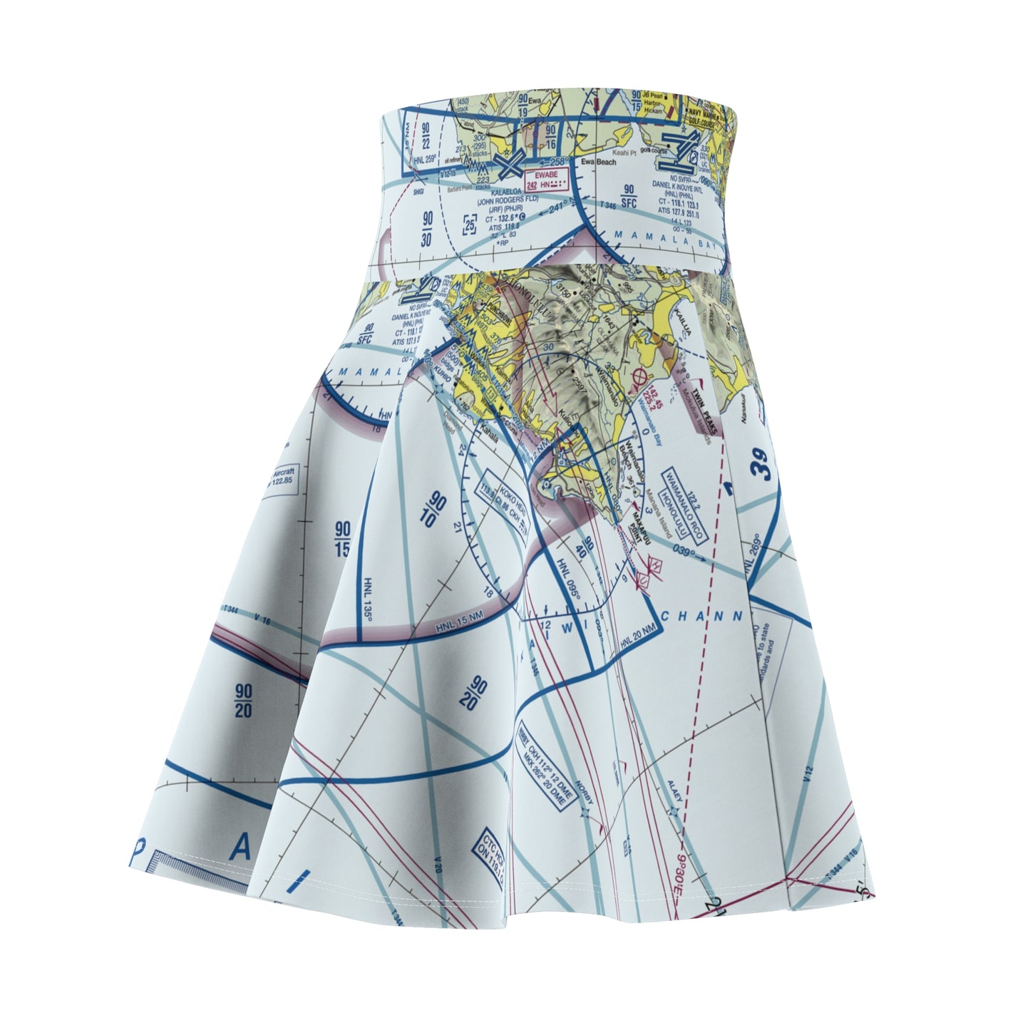 Honolulu Sectional Chart skater skirt