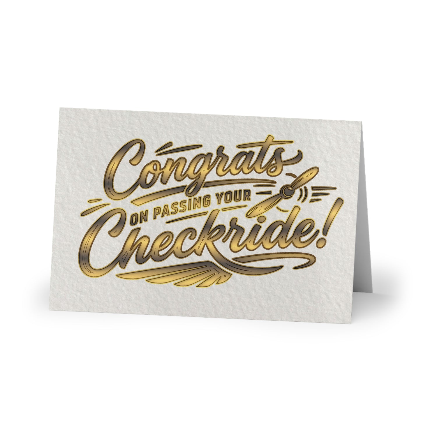Congrats on passing your checkride! pack of 10 postcards (v4. gold)