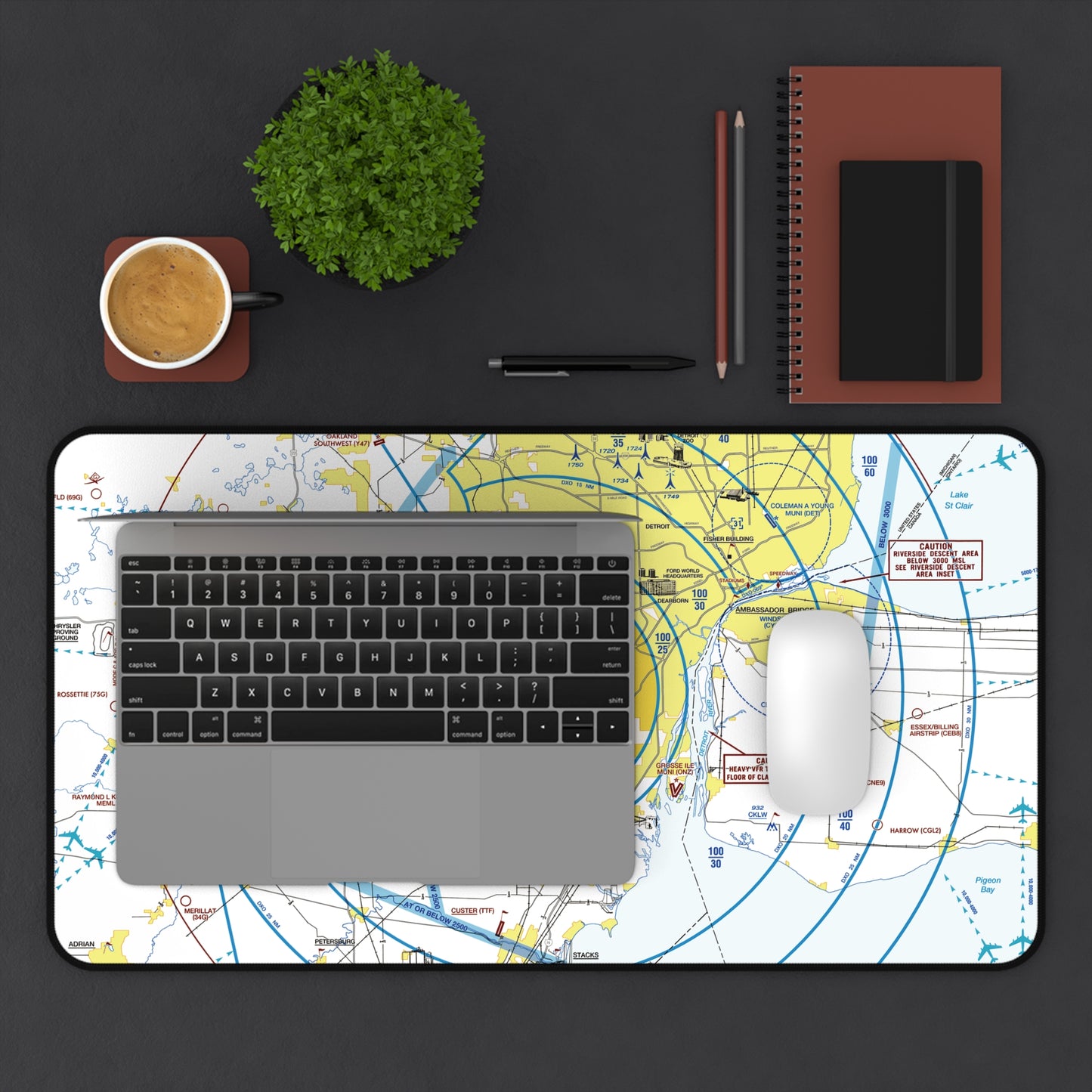 Detroit Flyway Chart desk mat